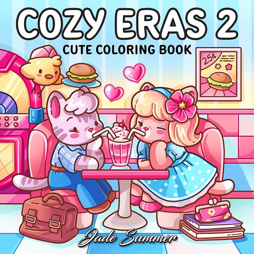 Cozy Eras 2: Cute Coloring Book for Adults and Teens with Charming Characters and Easy-to-Color Nostalgic Scenes for Relaxation