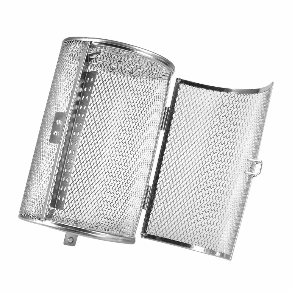 Stal szlachetna Barbecue Shop naczynia do pieczenia Rotisserie kosz do kuchni domowej ziarna kawy grill bębenek do pieczenia nakrętka do pieczenia pieca kosz orzecha ziemnego 12 x 18 cm