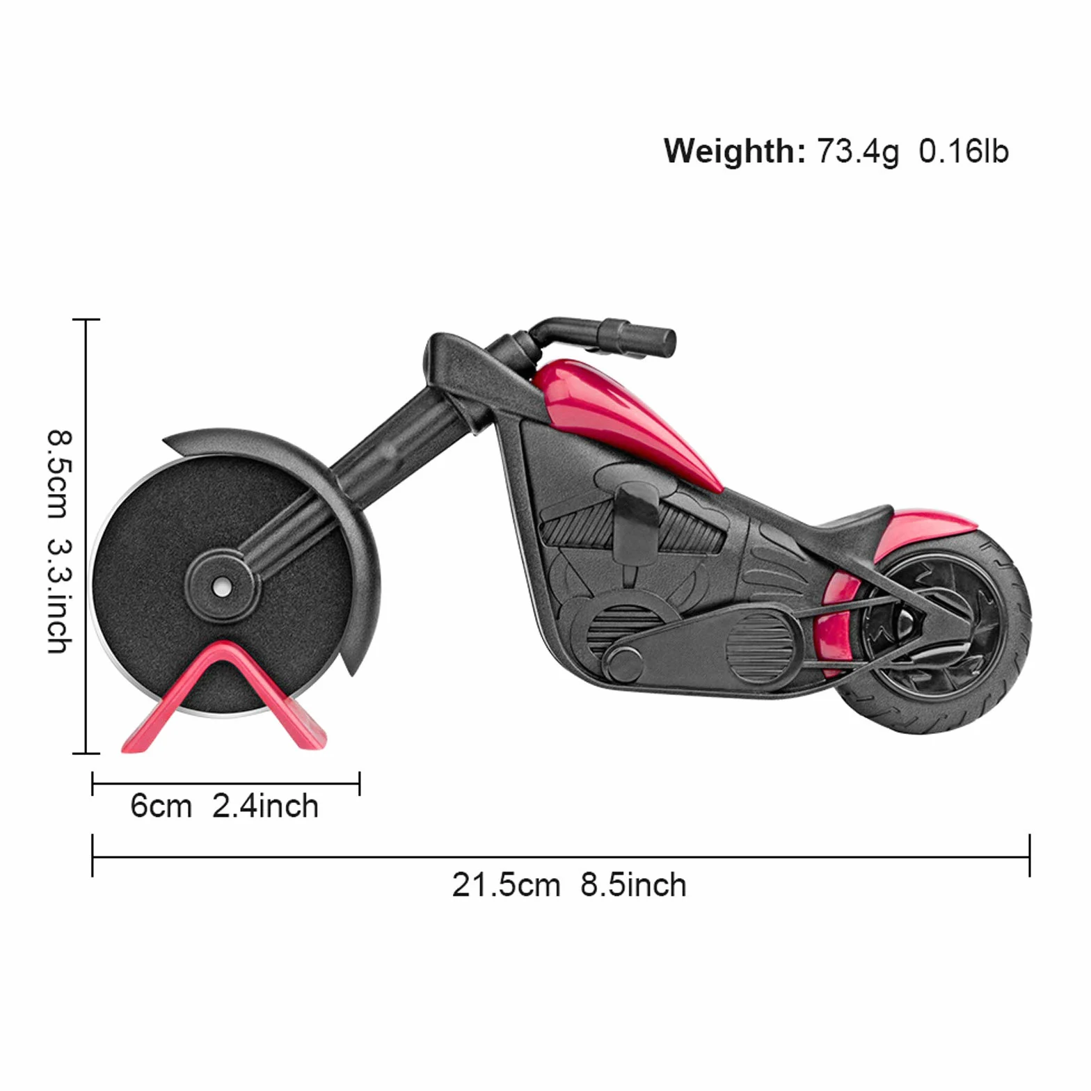 Nóż do pizzy w kształcie koła ze stali nierdzewnej 54.5 x 21.5 cm czarny