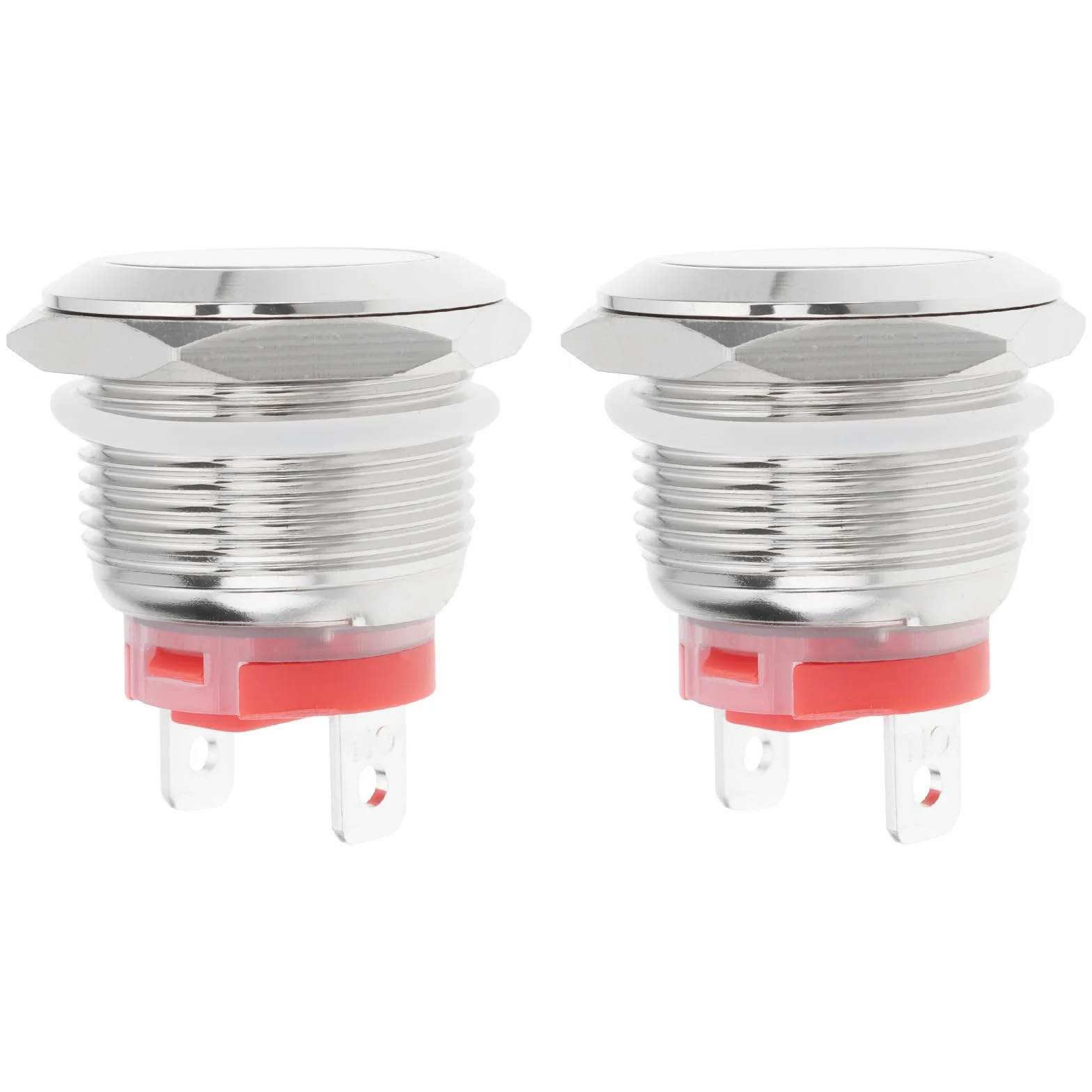 2 szt. 19 mm 2-pinowy krótki przycisk 20A/12-24V 15A/220V wodoodporny przełącznik chwilowy stal nierdzewna