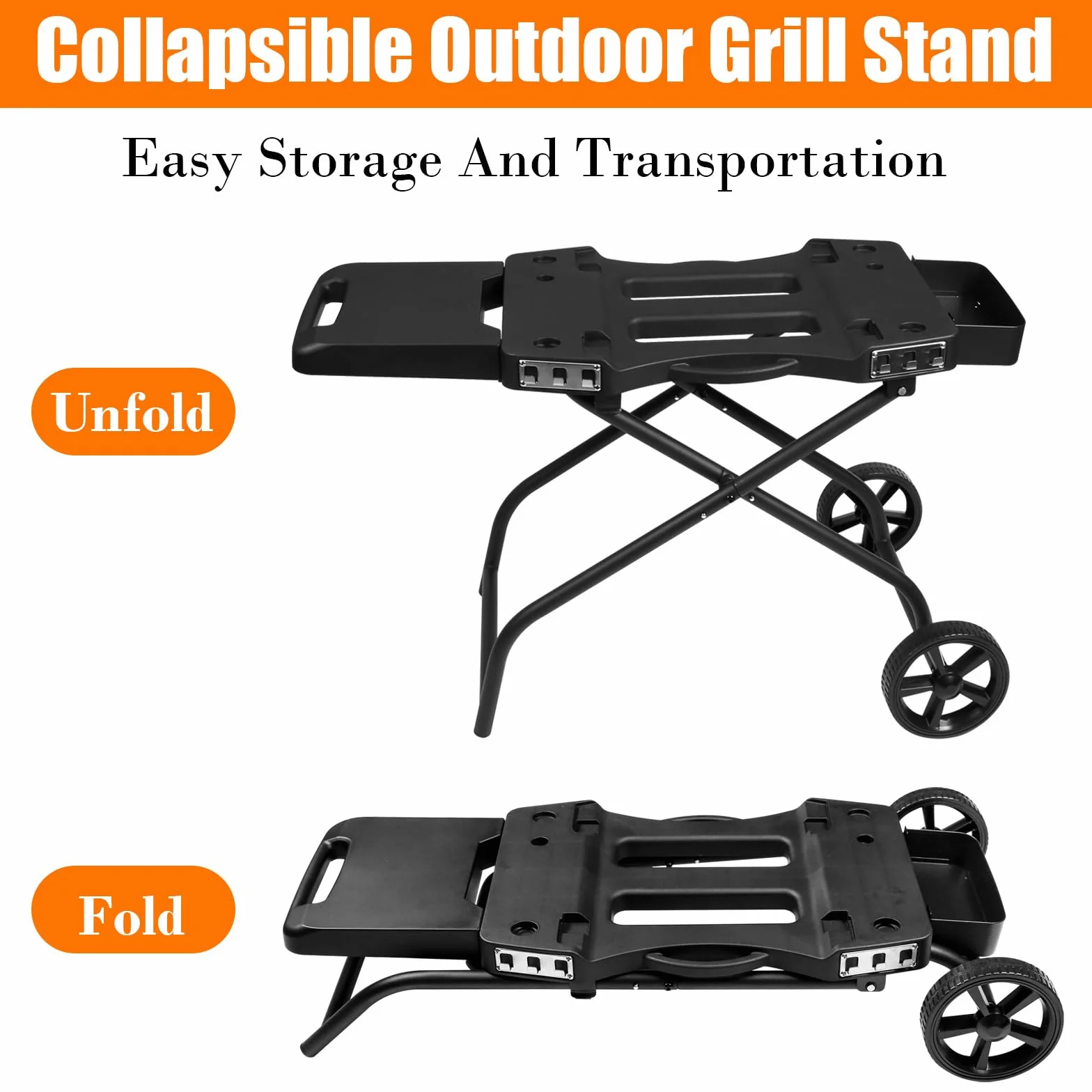 GFTIME Stojak do grilla Ninja Woodfire, składany wózek do grilla Ninja OG701, Traeger Ranger, do Pit Boss, Blackstone Griddle
