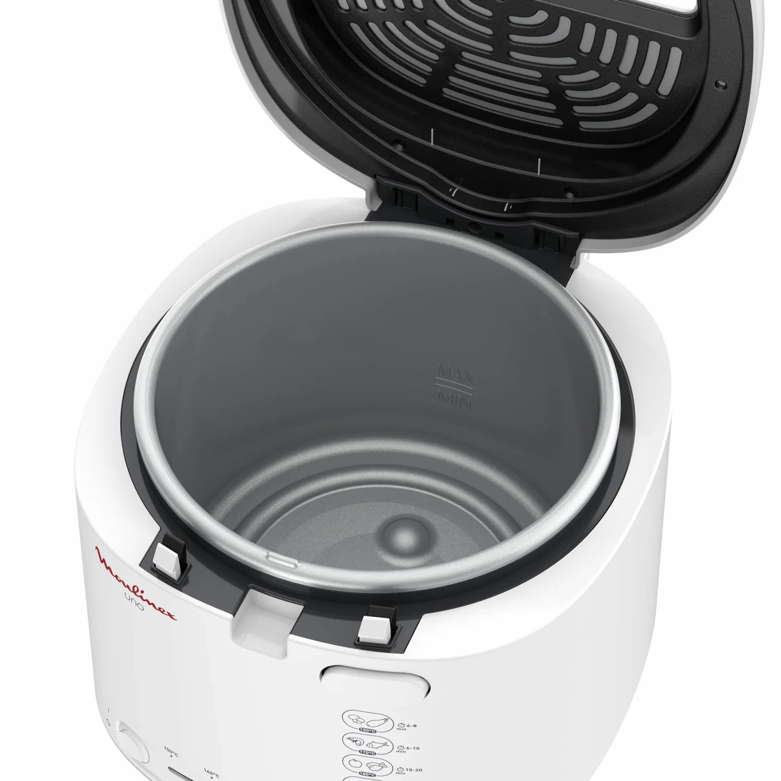 Moulinex AF2031 Uno frytkownica, pojemność 1 kg dla 4 osób, pojemność oleju 1,8 l, biała