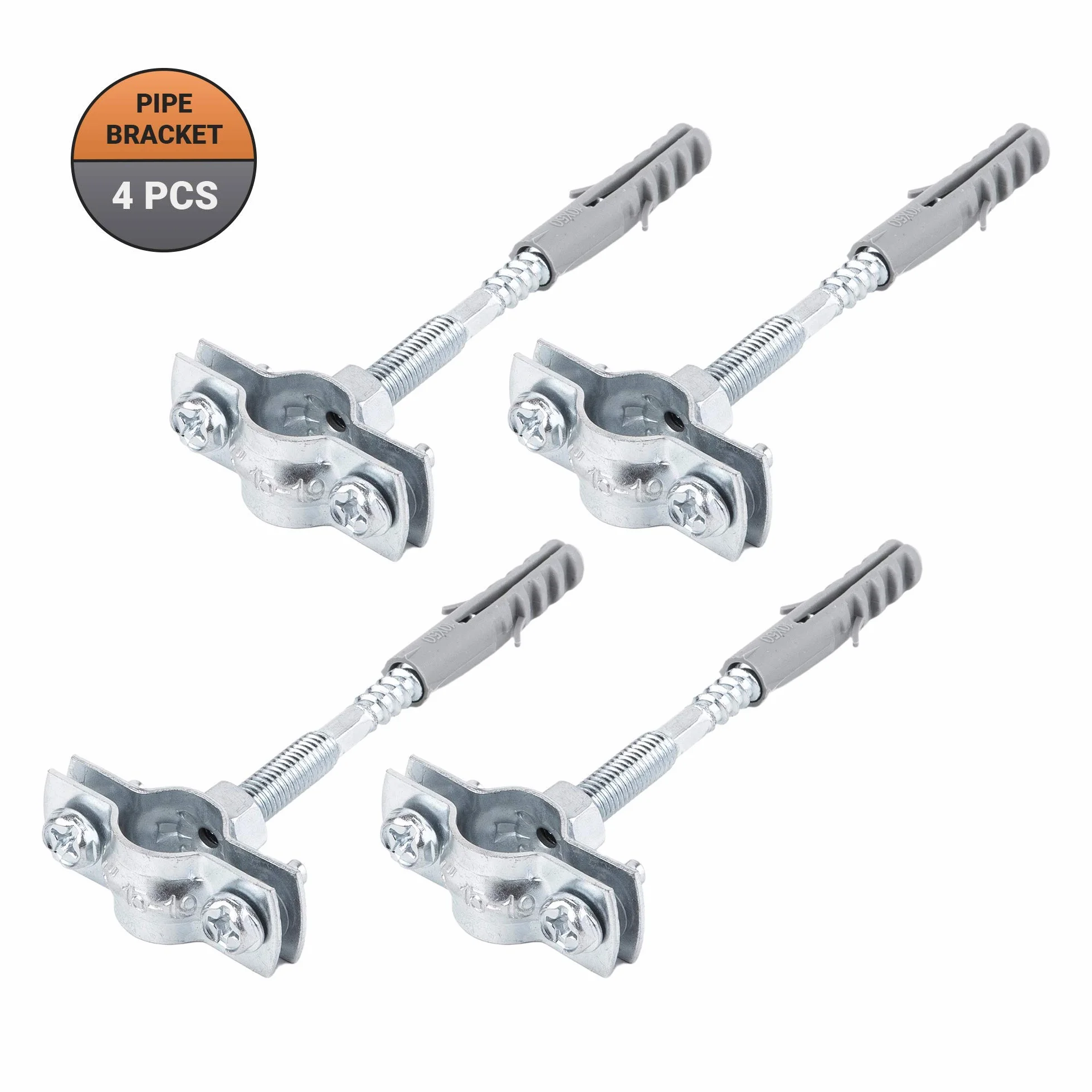 (4 sztuki) Metalowe wsporniki do rur zaciski do rur Ø 15-19 mm (4)