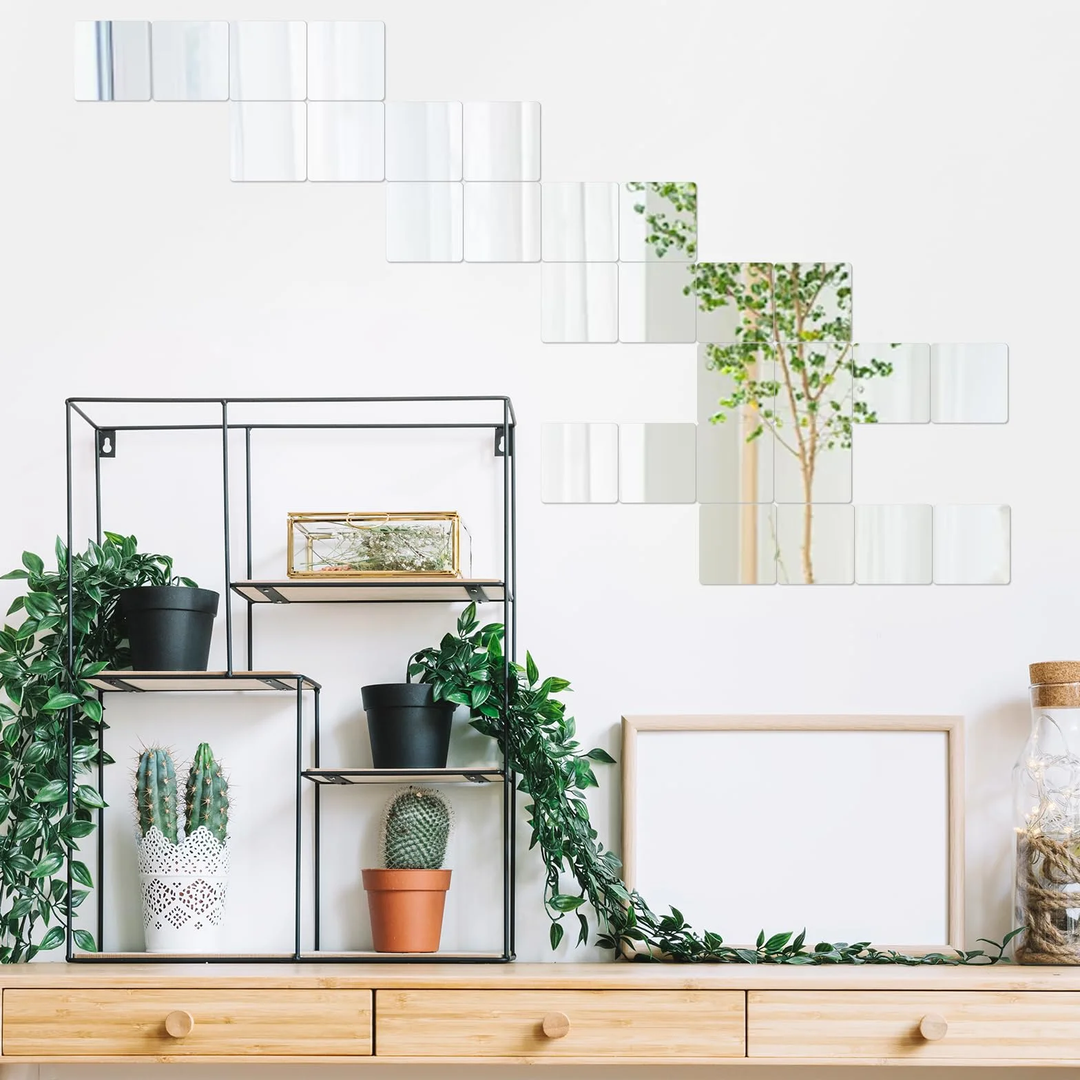 Akrylowe kwadratowe lustro w rozmiarze mini, 5 x 5 cm, samoprzylepne małe lustra do rękodzieła, akrylowe naklejki ścienne na ścianę i stół, projekty domowe DIY, dekoracje, artykuły artystyczne i