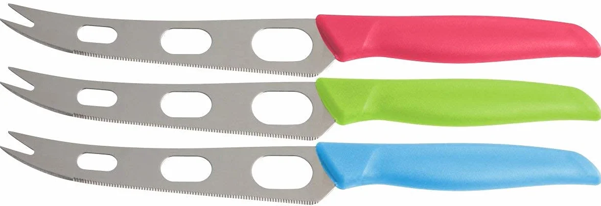 NIROSTA 43202 Fackelmann nóż do sera Tropical z tworzywa sztucznego/stali nierdzewnej, 24 cm, koralowy/zielony/niebieski