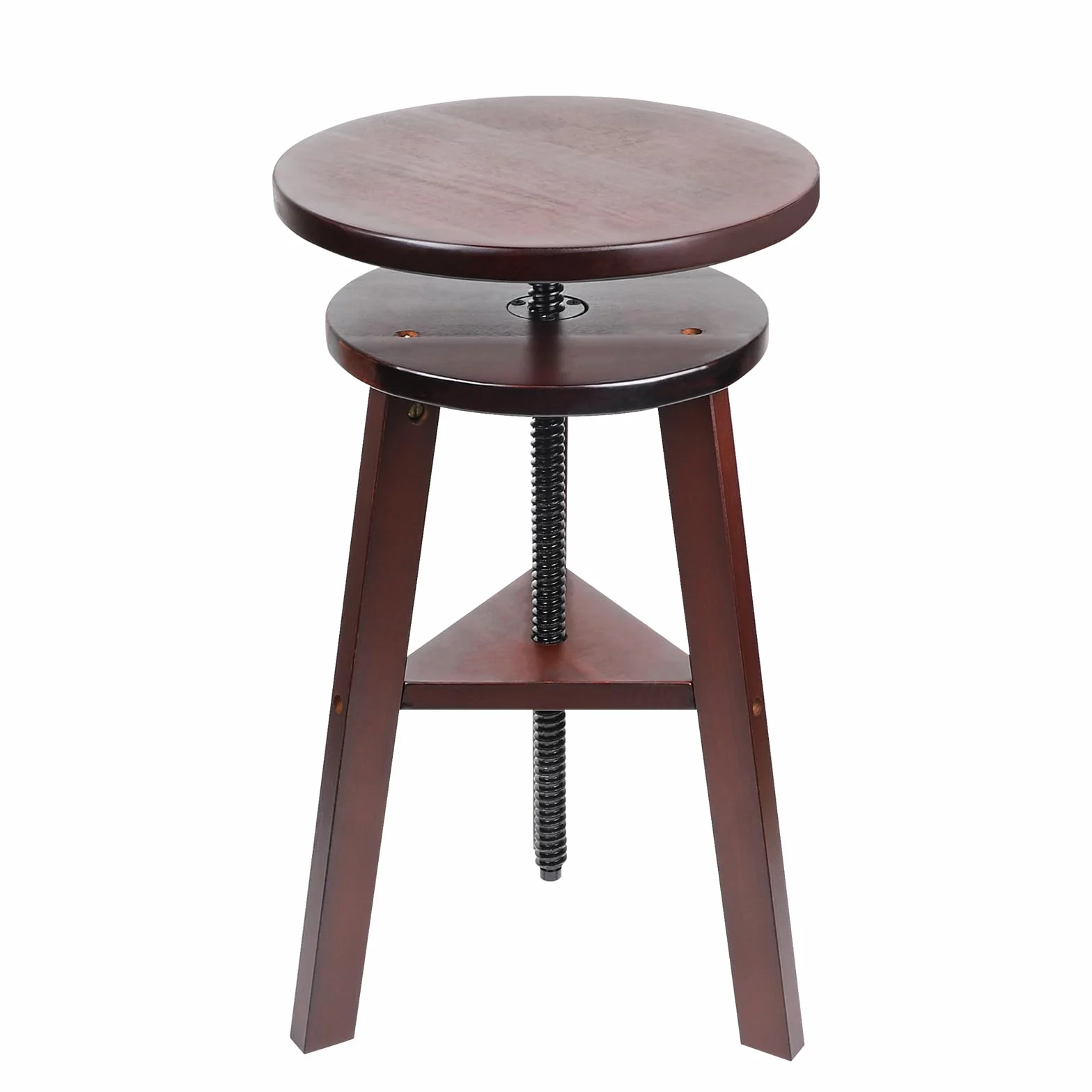 LALAGO Taboret malarski Ø 30 cm, 48-65 cm, taboret z regulacją wysokości, stołek rysunkowy z drewna bukowego, stołek artystyczny, okrągły obrotowy o 360°, drewniane krzesło do stołu kreślarskiego