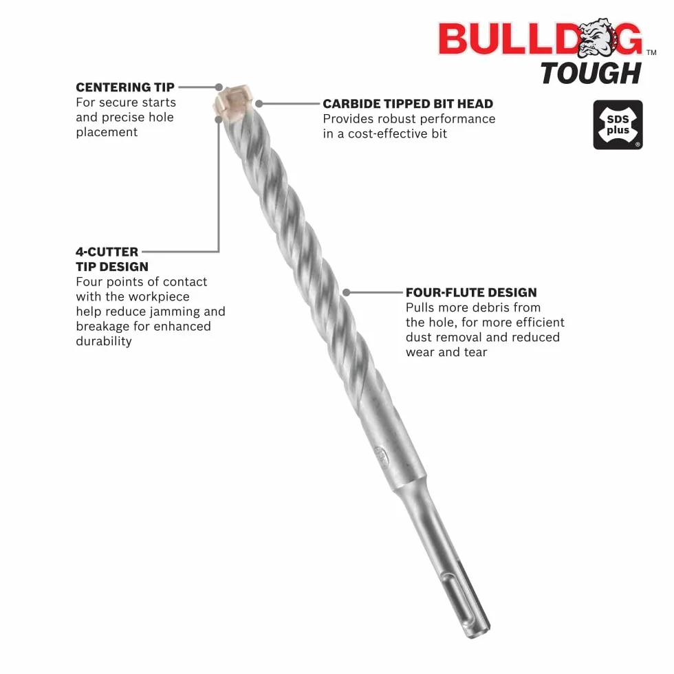 Bosch HC4C2083-1/2" x 8" SDS-Plus® Bulldog™ wytrzymały bit udarowo-obrotowy