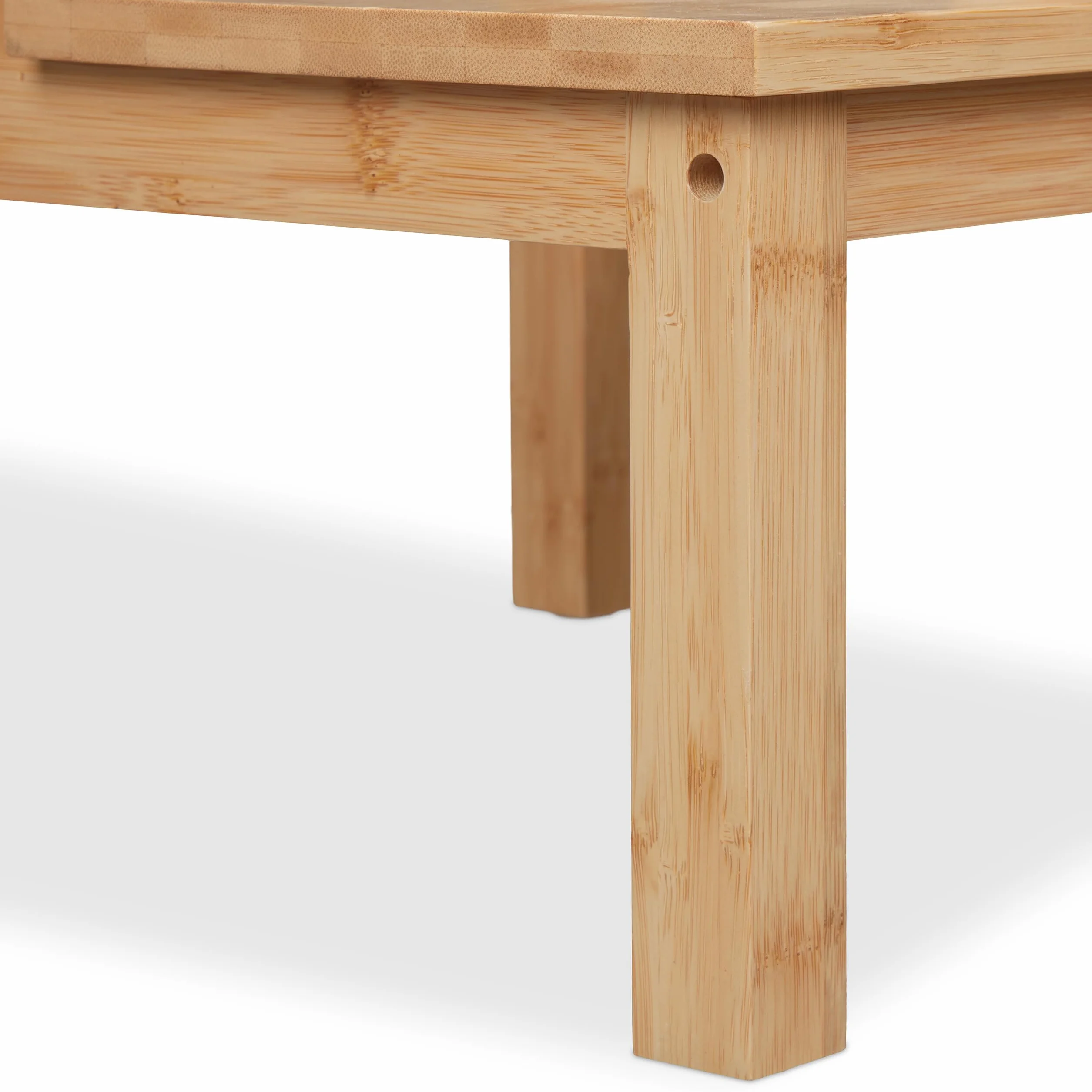 Relaxdays Taboret do stąpania, 2 stopnie, bambus, maks. 100 kg, dla dzieci i gospodarstw domowych, (wys. x szer. x gł.): 40 x 40 x 40,5 cm, stołek, naturalny