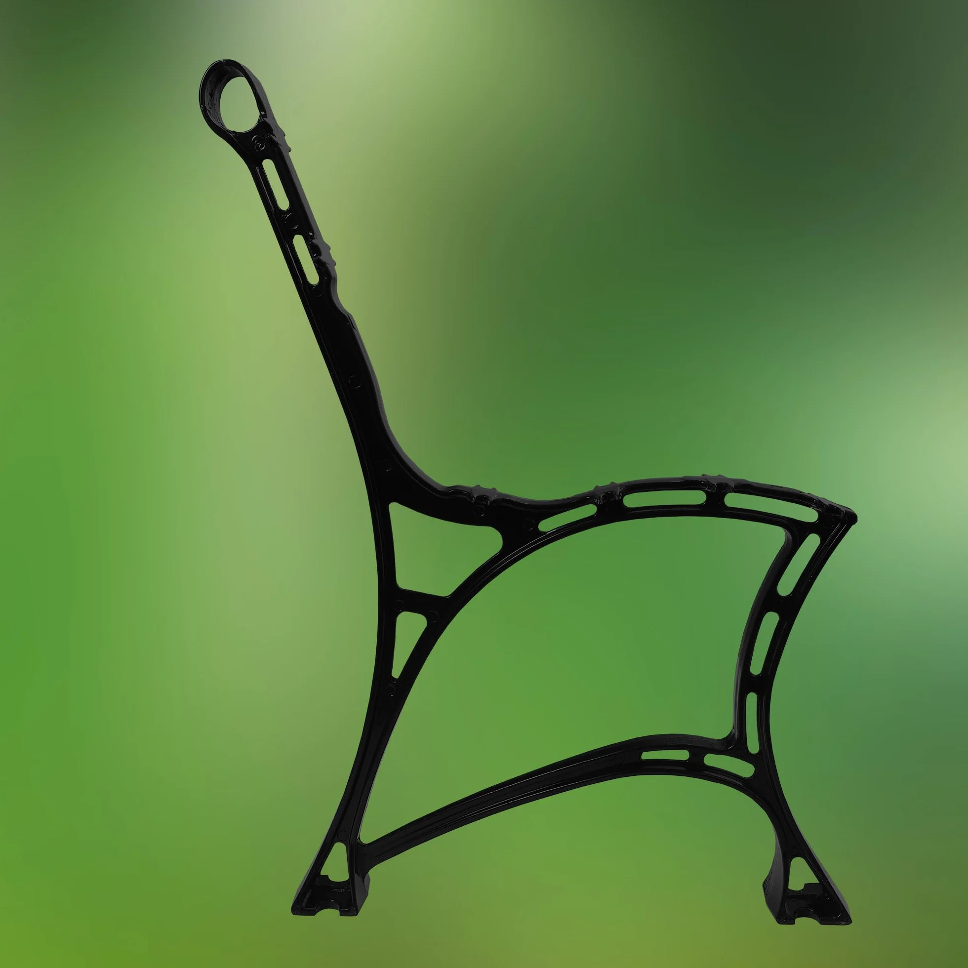 KOTARBAU® 2-częściowy zestaw nóżek do ławki, kolor czarny, 740 x 510 mm, aluminiowa ławka ogrodowa, metalowa, płozy, płozy, nóżki do ławki, ławki parkowej