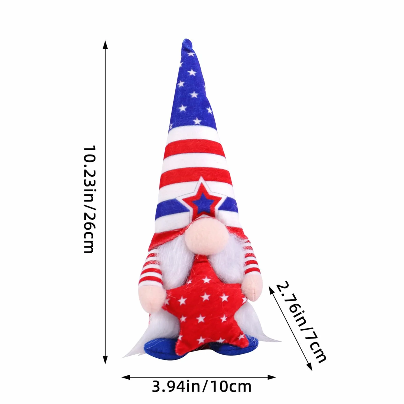 Dzień Weterana Pluszowy gnom amerykański, 4 lipca Ozdoby patriotyczne gnomy Szwedzkie gnomy Tomte Pluszowe ozdoby stołowe Krasnal z okazji Dnia Pamięci Niepodległości (1#)