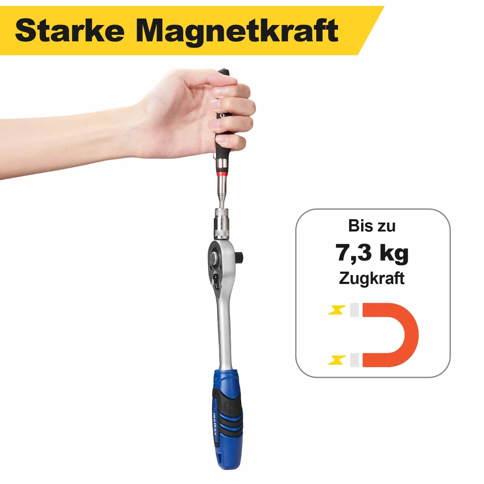 Toolwiz Magnetyczne Narzędzie Podnoszące 7.2kg, wysuwany od 18 do 76 cm, teleskopowe narzędzie do odbioru magnetycznego, Idealna do Pobierania Metalowych Przedmiotów z Trudno Dostępnych Miejsc
