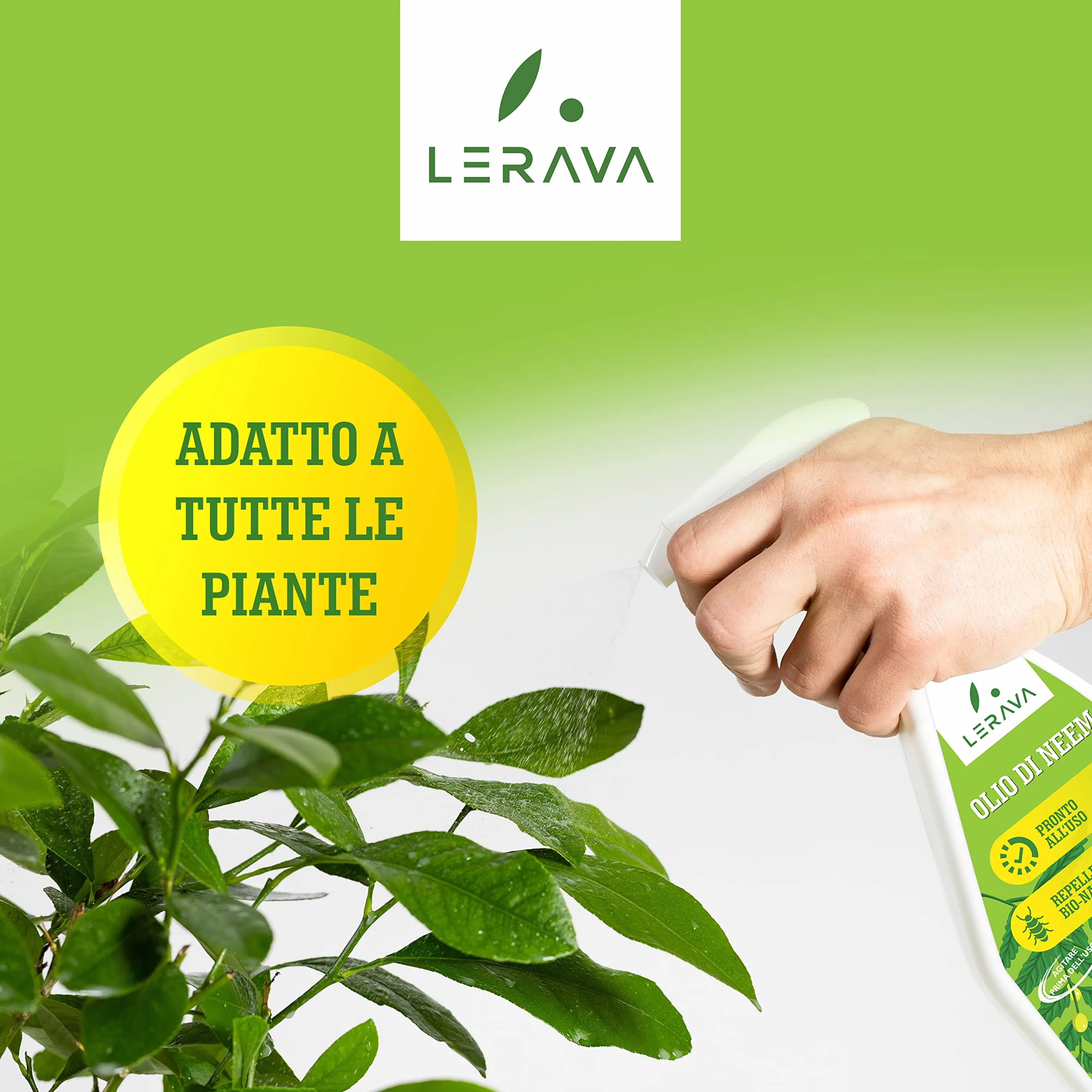 LERAVA® olej neem dla roślin - Gotowy do użycia spray owadobójczy - 100% bio-roślinny olej neem - Hamuje rozwój larw - olej neem 700ml