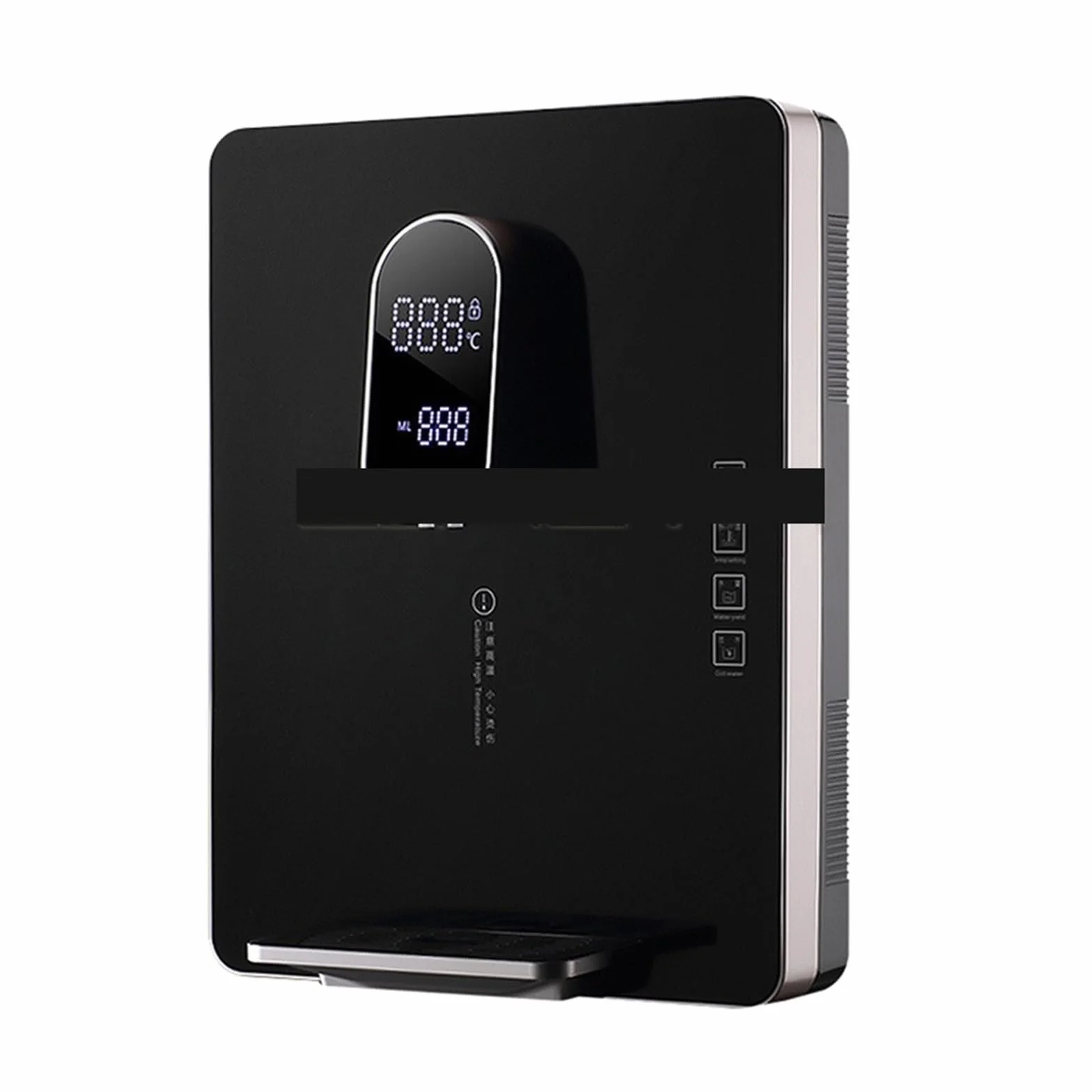 2200W Ścienny Elektryczny Dystrybutor Wody Podgrzewacz Wody Fontanna Do Picia 25L/H Natychmiastowy Dozownik Wody Regulowana Temperatura(Black Version A)