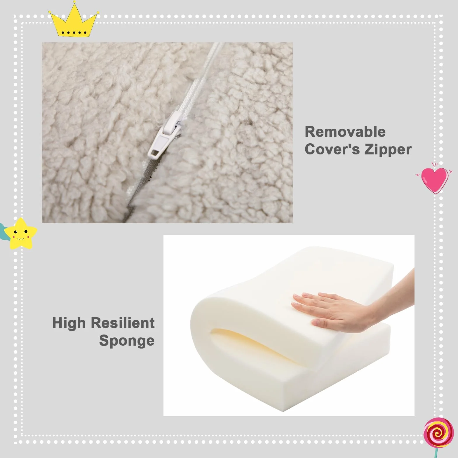 BEJOY Sofa dziecięca rozkładana 2 w 1, sofa z funkcją spania, fotel dziecięcy, Sherpa, rozkładana sofa do pokoju dziecięcego, na dzień dziecka i urodziny, dla dziewcząt i chłopców, jasnoszara
