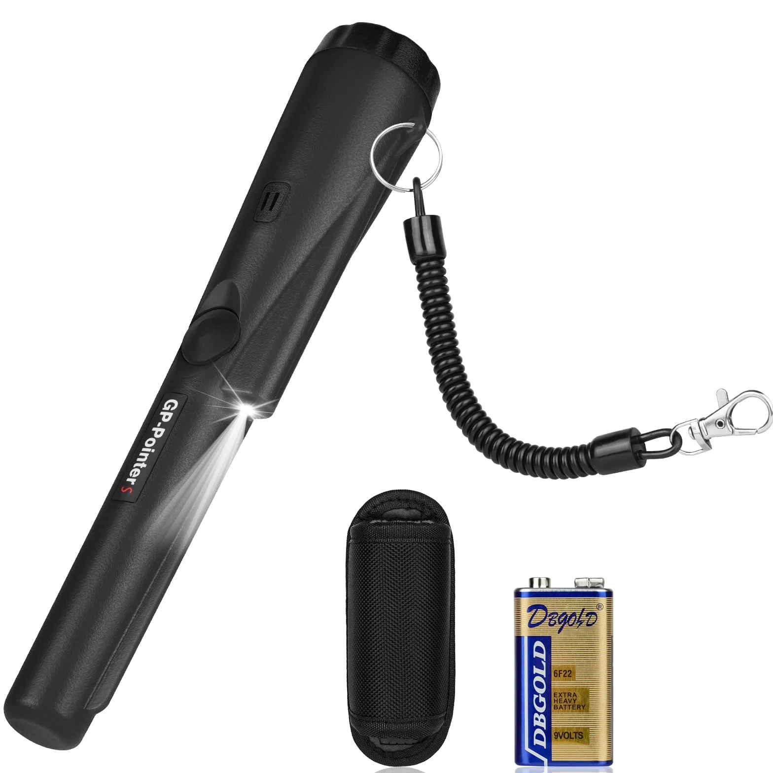 Flintronic Pinpointer, wykrywacz metalu, przenośny wykrywacz metali 360°, pinpointer, wodoodporny, ręczny wskaźnik pinpointer, z diodami LED i kaburą, narzędzie do wykrywania metali do lokalizowania