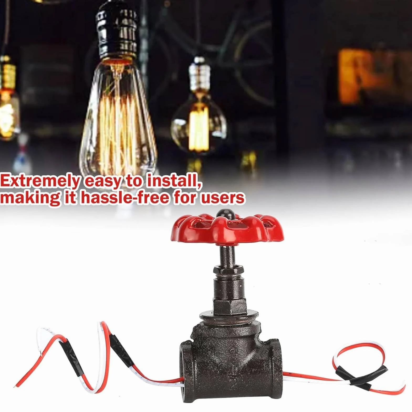 Przełącznik Lampy Stołowej, Przełącznik Lampy w Stylu Retro Steampunk G1 / 2in Wyłącznik światła z Zaworem Stop z Przewodem do Lampy Wodociągowej Akcesoria do Lamp w Stylu Vintage
