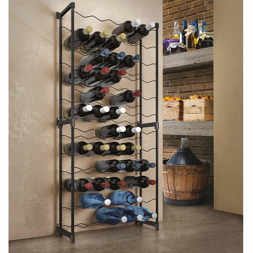 Metaltex Barbera stojak na wino 50 x 26 x 108 cm czarny
