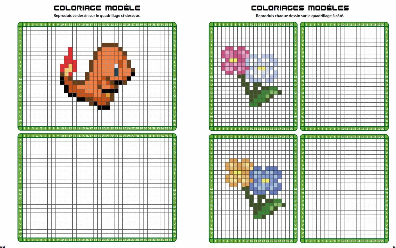 Pokémon Coloriages pixels Cahier avec plus de 60 coloriages pixels Dès 5 ans: Plus de 60 coloriages mystères tout en pixels !