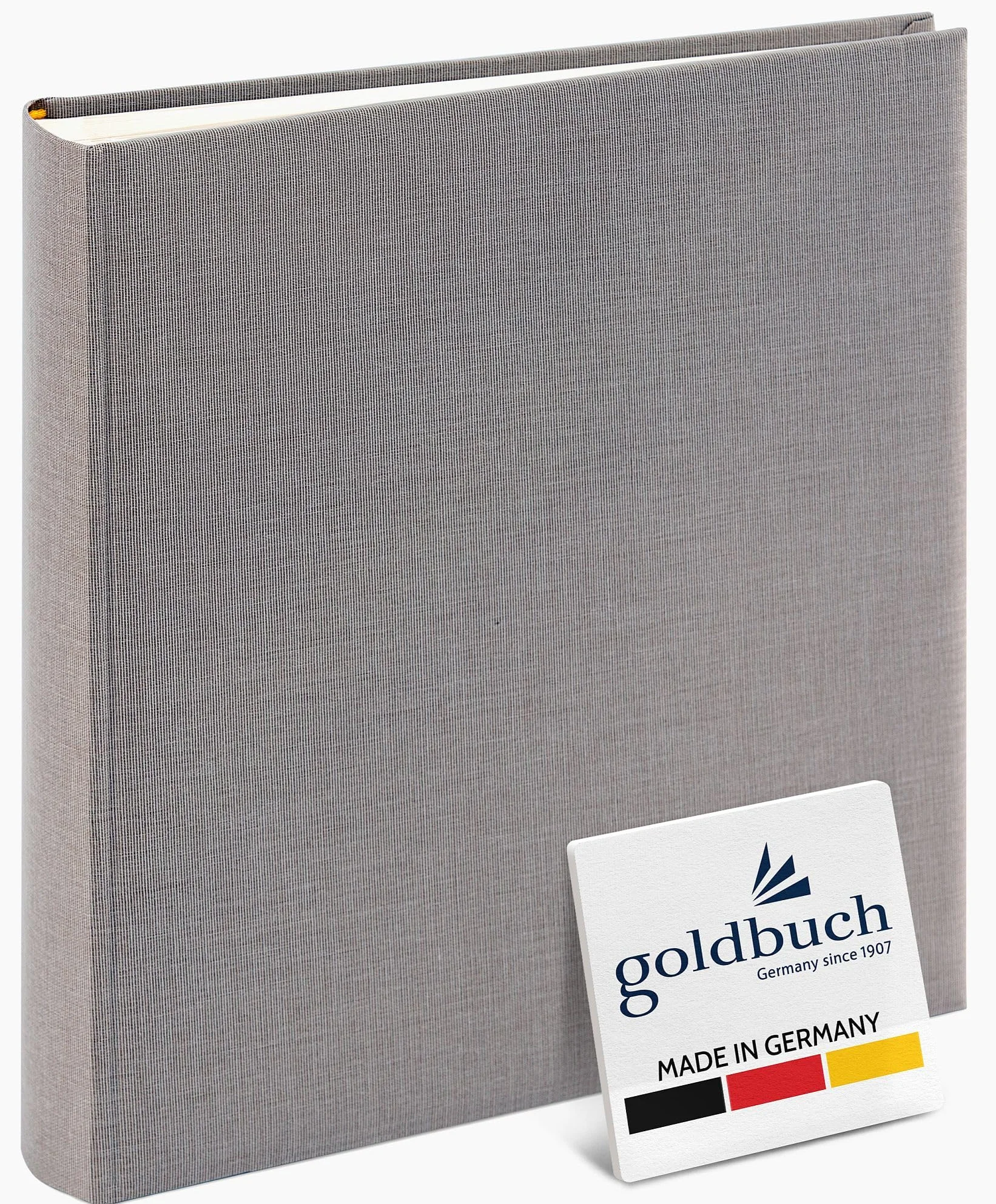 goldbuch 24606 album na zdjęcia Summertime Trend 2, fotoksiążka z 60 białymi stronami z pergaminem, album z lnianą okładką, album na zdjęcia do naklejania, szary, 25 x 25 x 4 cm