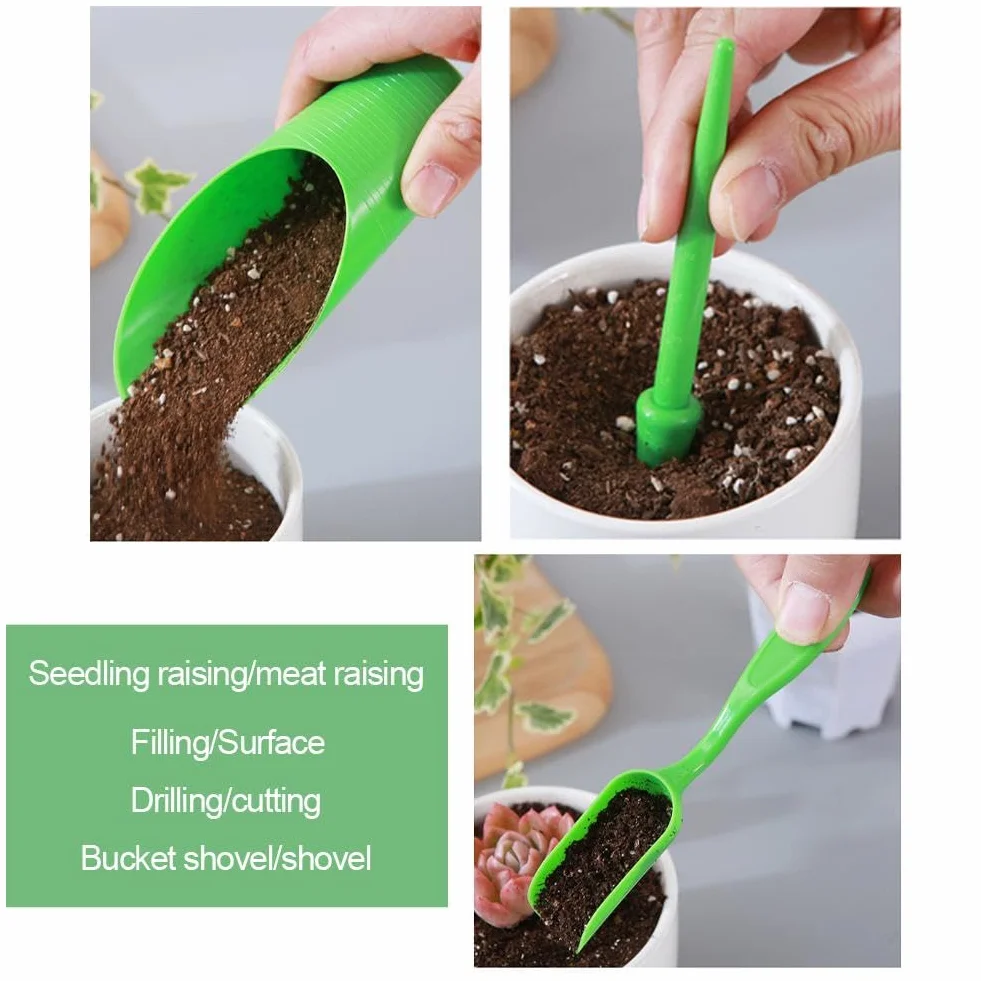 4 szt. Łopata ogrodowa, mini łopata ogrodowa, plastikowy zestaw ogrodniczy, używana do sukulentów, bonsai (różowa)