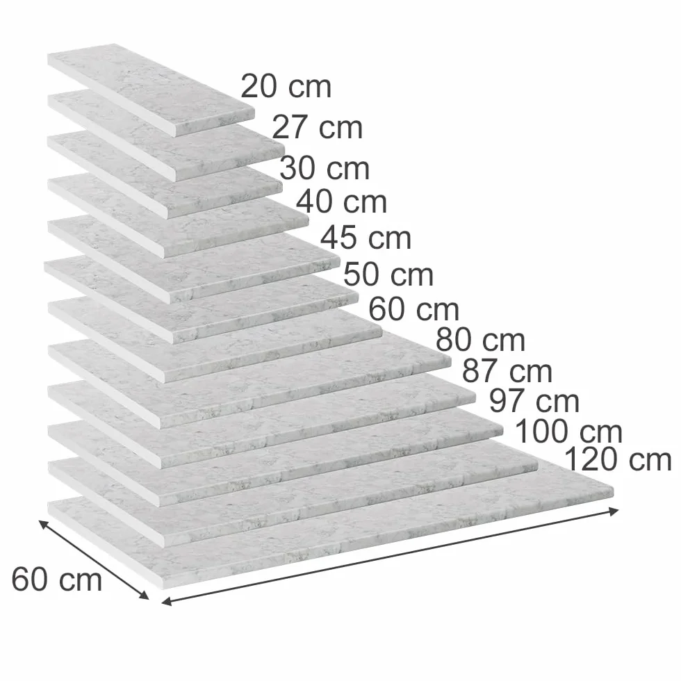 Vicco Blat kuchenny "R-Line", Biały/marmur, 80 cm
