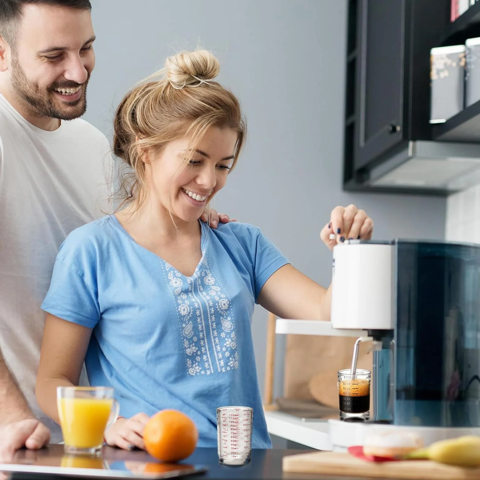 ACONDE Kubek z miarką 120 ml z wagą do espresso shotów