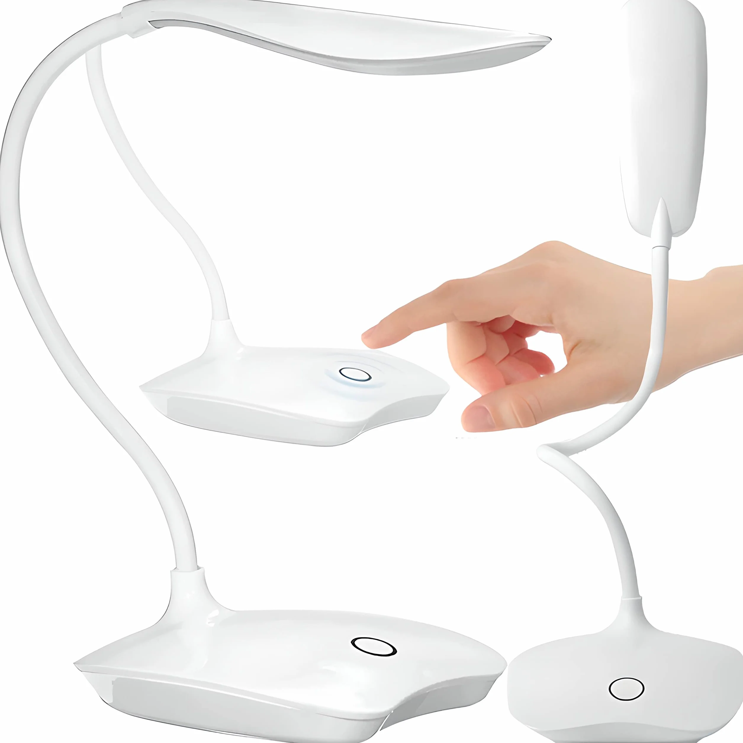 Retoo Dotykowa lampa biurkowa LED ze ściemniaczem i 3 poziomami jasnosności, Elastyczna lampka szkolna na biurko dla dzieci z USB, regulacją i ochroną oczu, Kreślarska, do szkoły, pracy, domu, biura