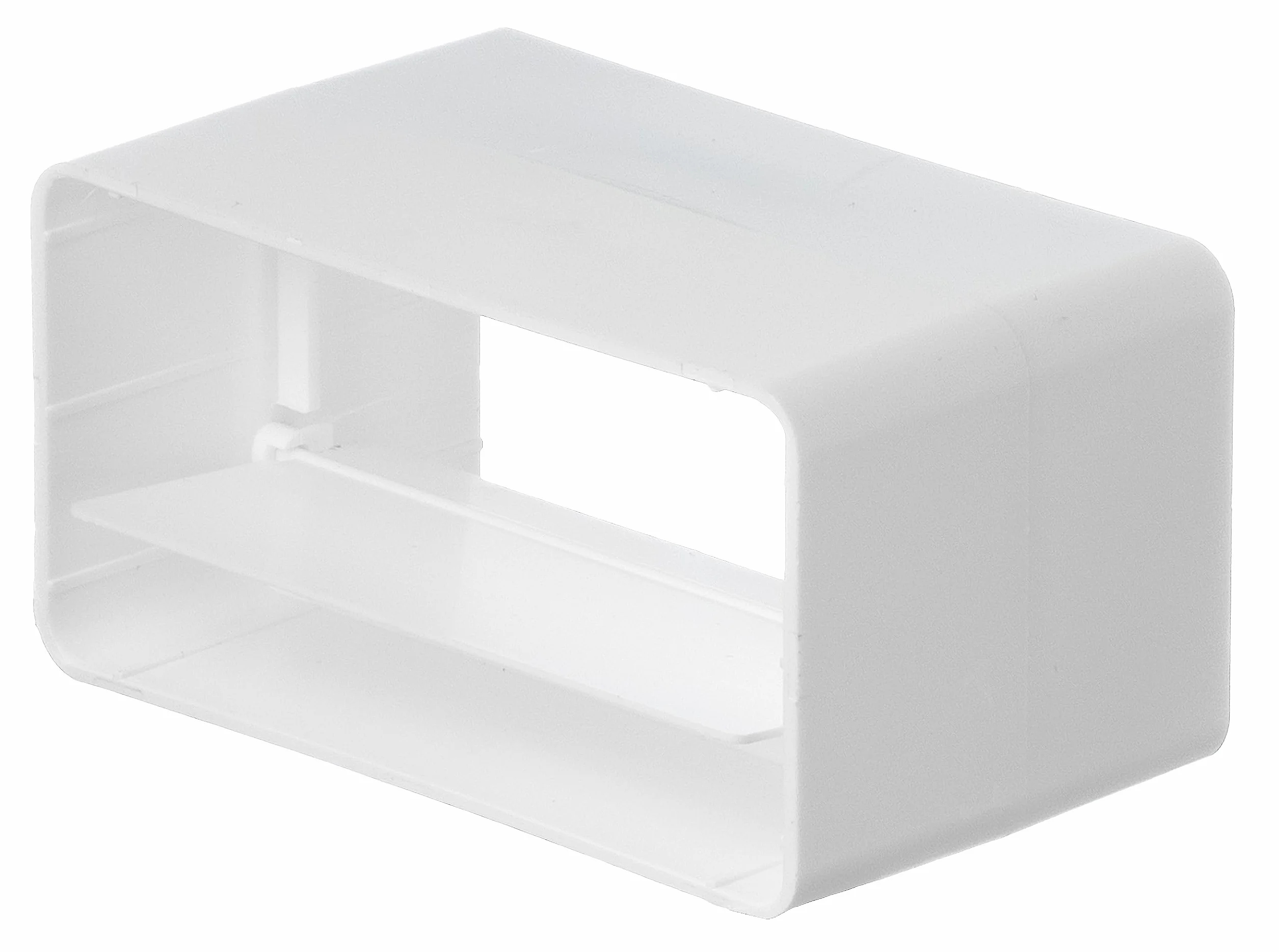 Steinberg14 Biały 220x55mm Łącznik kanalowy z zaworem zwrotnym, Płaski łącznik kanałowy z zaworem zwrotnym