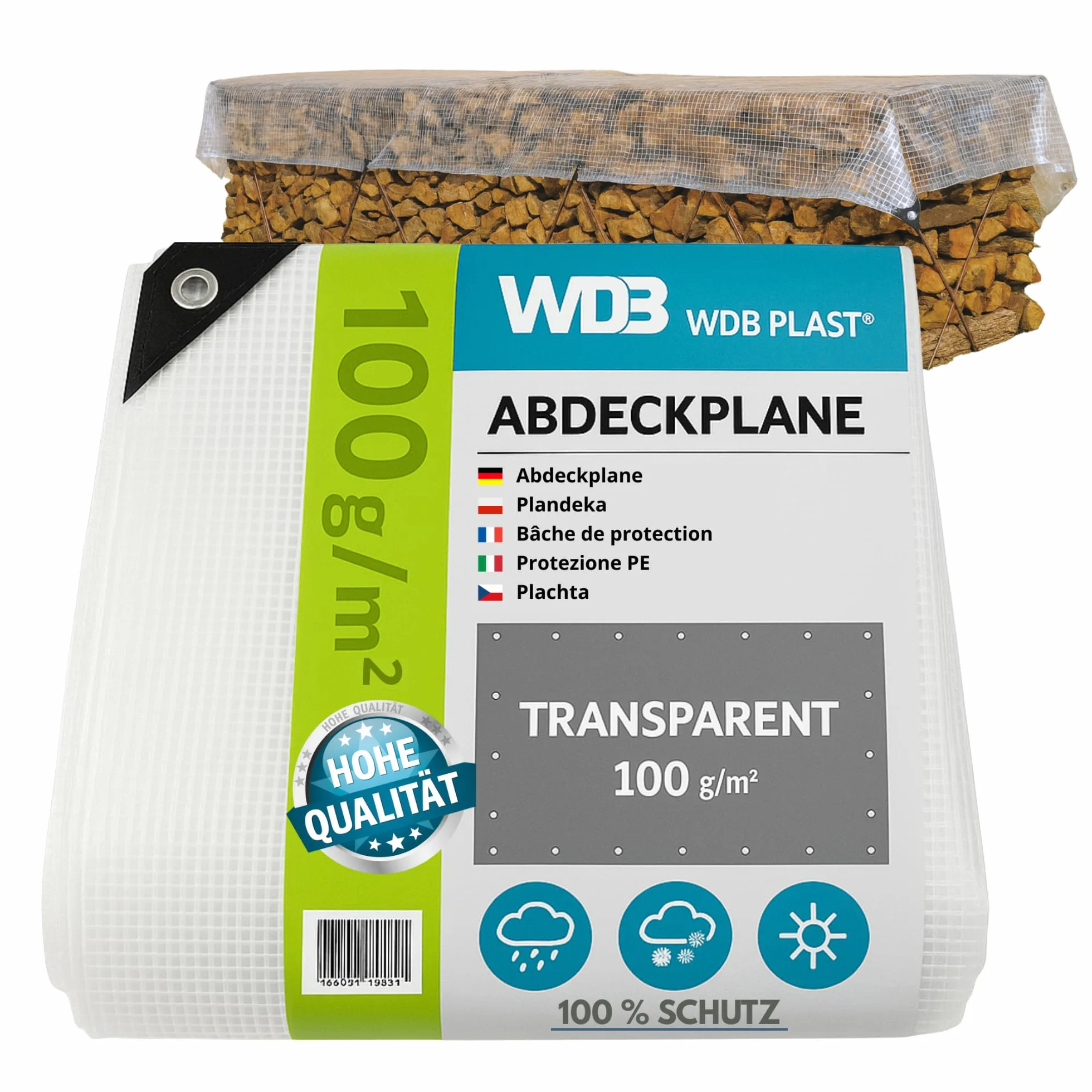 Plandeka Gramatura 100g Transparent (3m x 4m)