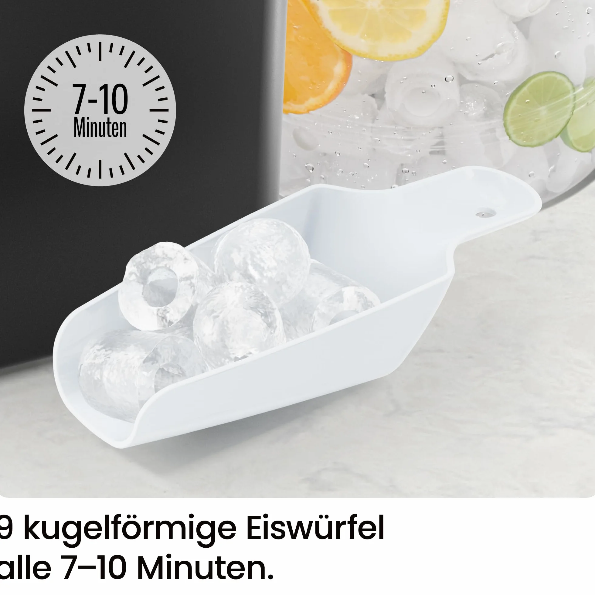 Chefman Iceman Dual-Size Kostkarka do lodu przenośna samoczyszcząca 9 kostek 7 minut 10 kg/24h