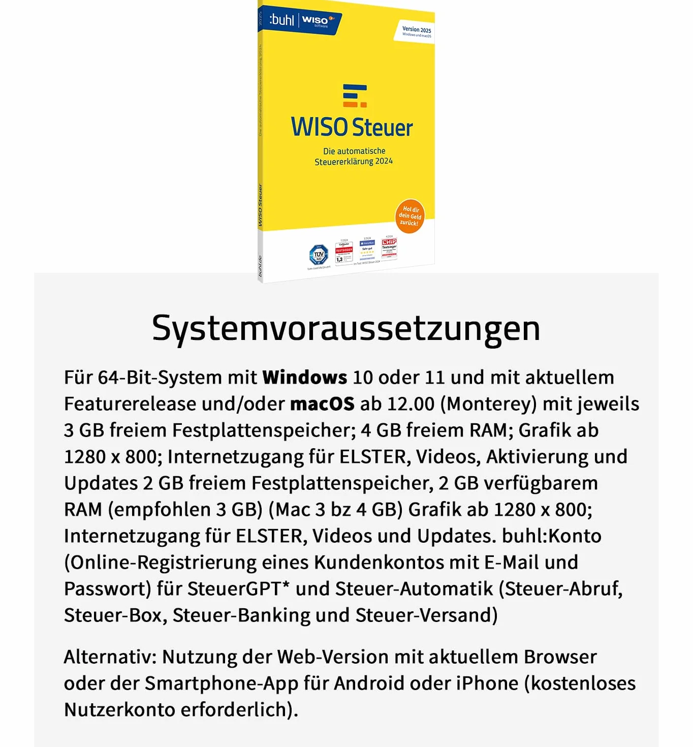 WISO Steuer 2025: Steuererklärung 2024 automatisch gemacht