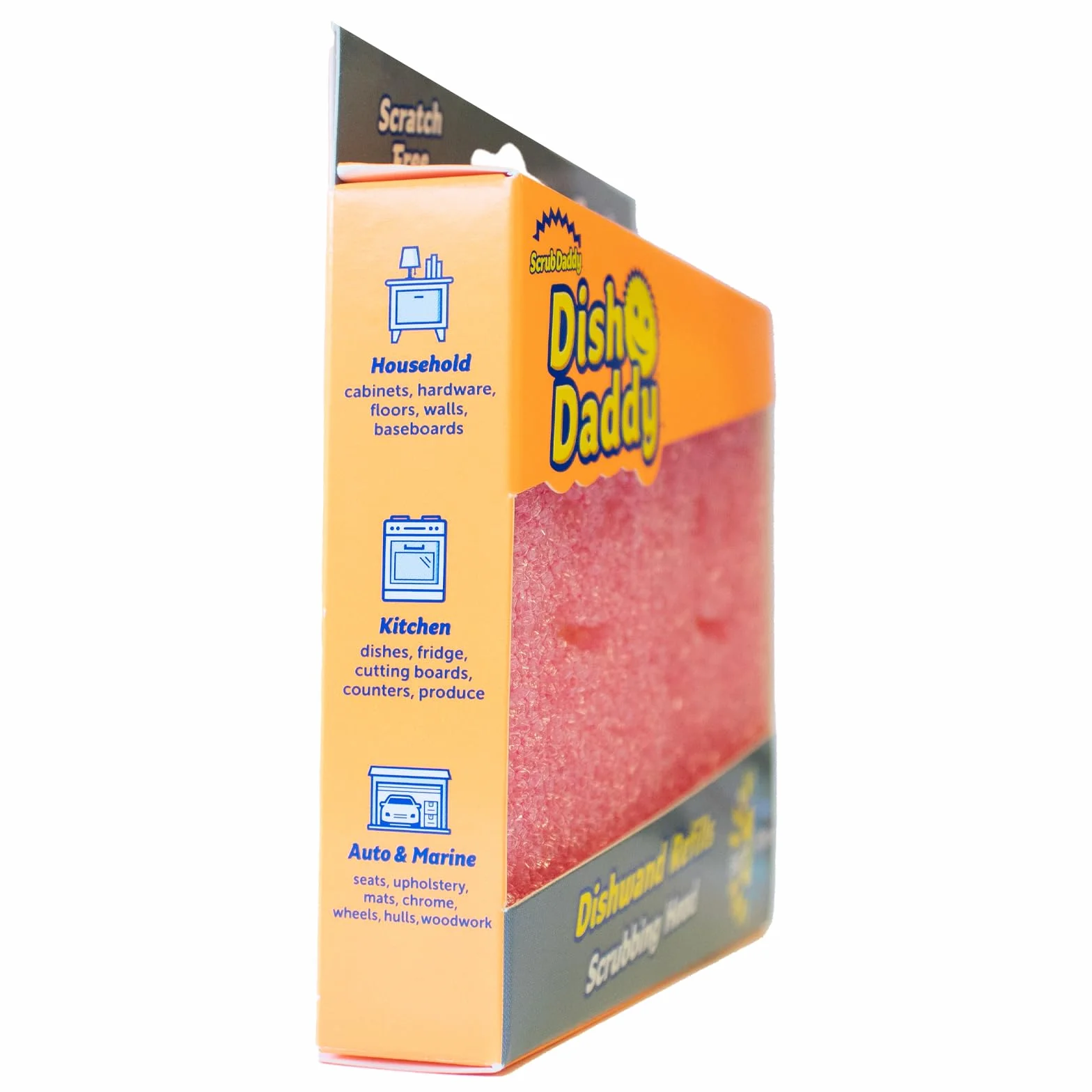 Scrub Daddy Wymienne głowice szczotki do szorowania do naczyń, szczotki do dozowania mydła, zmieniające teksturę gąbki do mycia, zdejmowane wkłady do gąbki do główki tatusia, różowe, 2 szt