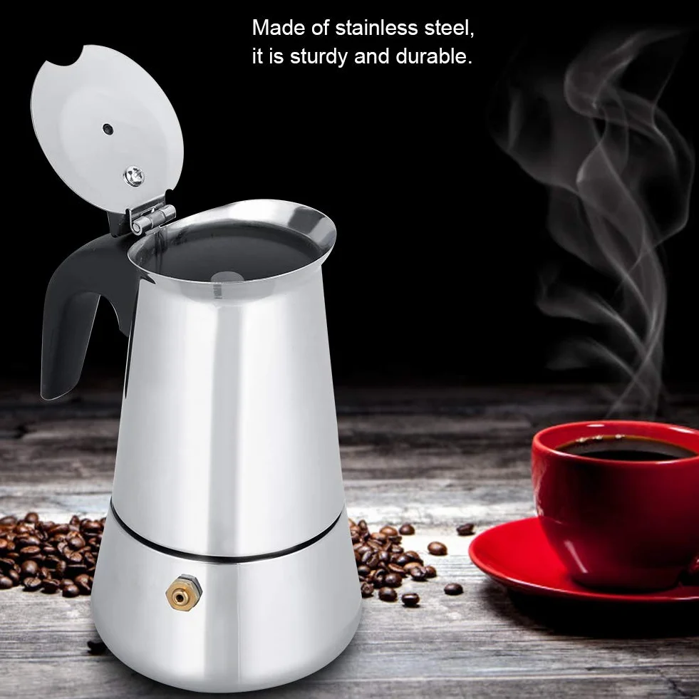 Ekspres do kawy ze stali nierdzewnej 450 ml indukcyjny do espresso i mokki