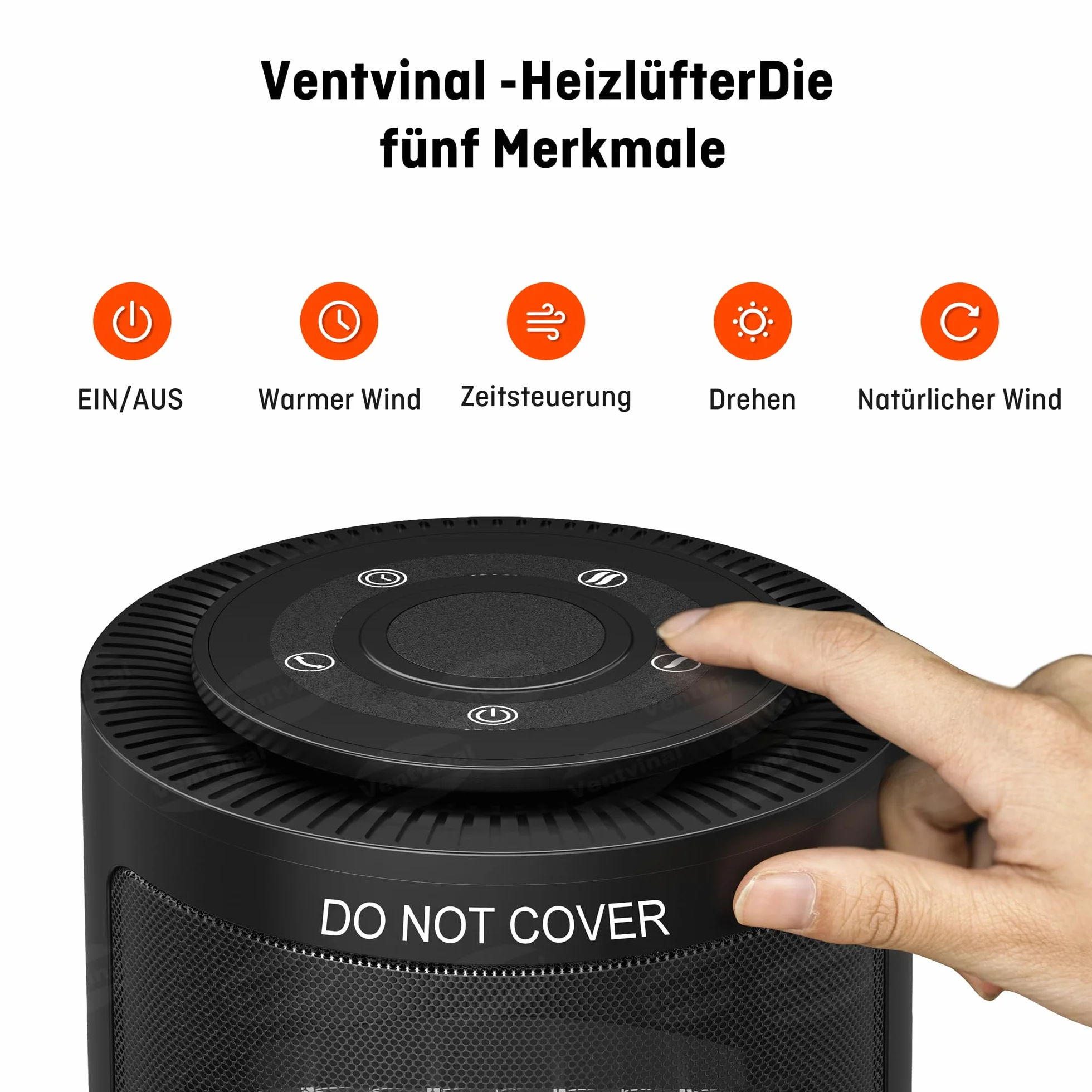 Grzejnik ceramiczny – przenośny grzejnik 1500 W z automatyczną regulacją obrotu i pilotem zdalnego sterowania, 3 tryby, energooszczędne, ciche, do łazienki, biura, salonu z pilotem zdalnego