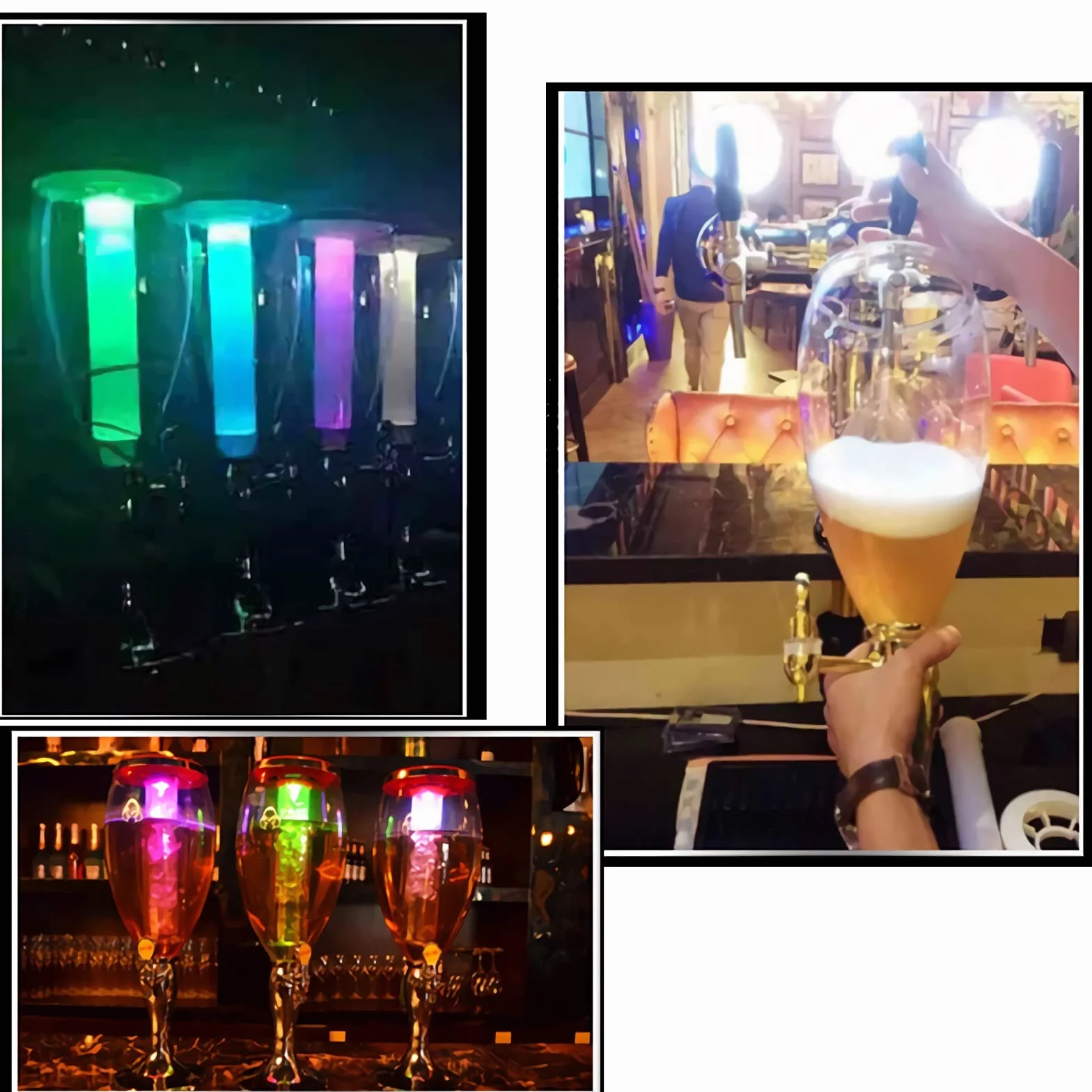 wieża napojów Duży dozownik piwa, 5L / 170 OZ Waga Wieża piwa z lodem Tube Dotknij i światła, łatwy czysty, niesamowity prezent dla miłośnika piwa Dozownik piwa(Size:Gold)