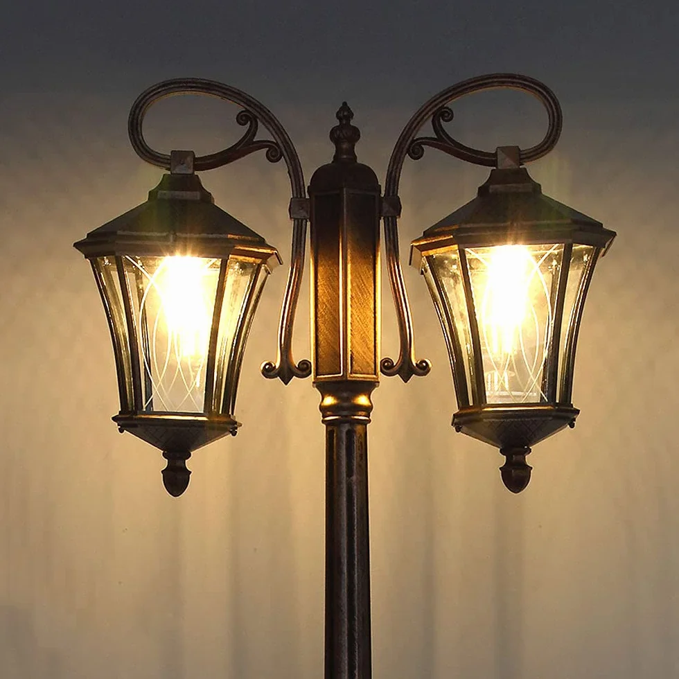 Latarnie zewnętrzne, latarnie uliczne Latarnie zewnętrzne Latarnie zewnętrzne Retro Światło o wysokim słupie Aluminiowe wodoodporne lampy słupowe Dziedziniec willi Antykorozyjne oświetlenie trawnika