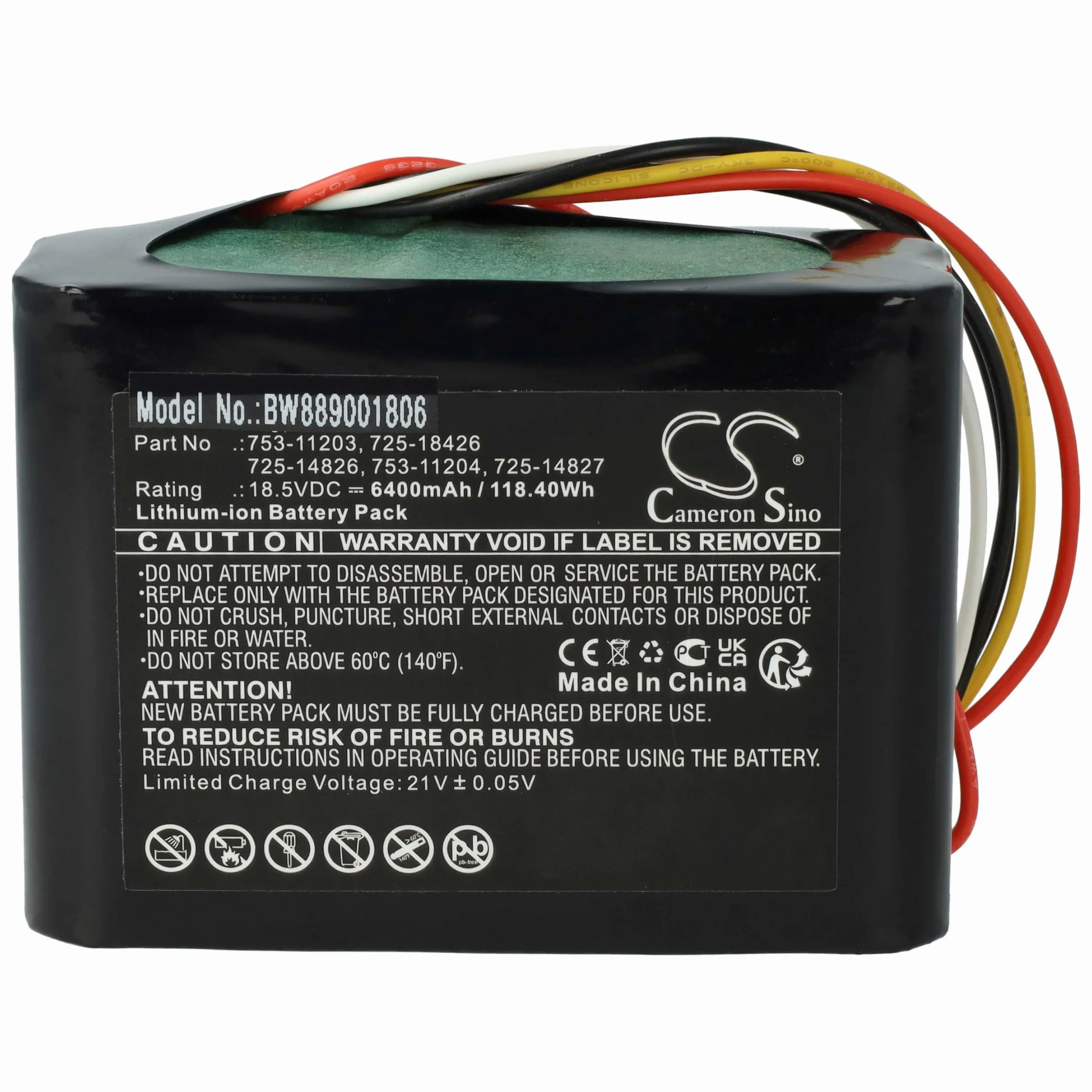 vhbw Akumulator kompatybilny z kosiarką Cub Cadet XR5 2000, 1000, 1000 2021 (6400 mAh, 18,5 V, litowo-jonowa)