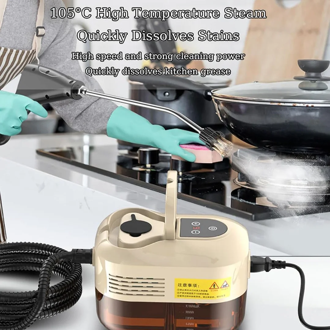 Myjka Parowa Wysokociśnieniowa 2500 W, Mop Parowy 4,5 Bara 105°C, 6-stopniowa Regulacja Czerwony