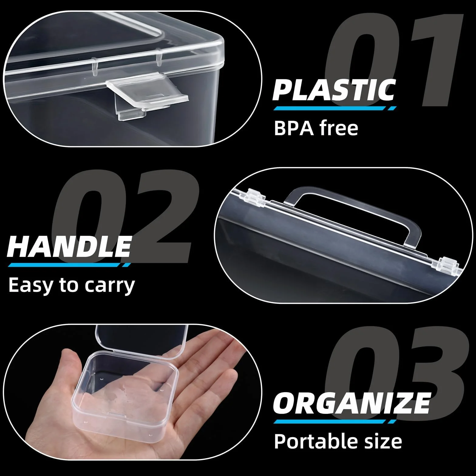 20 sztuk pudełek do sortowania, z pokrywką, małe przezroczyste pudełka do sortowania małych części i 1 duże pudełko do przechowywania, plastikowe pudełko z pokrywką na drobne przedmioty