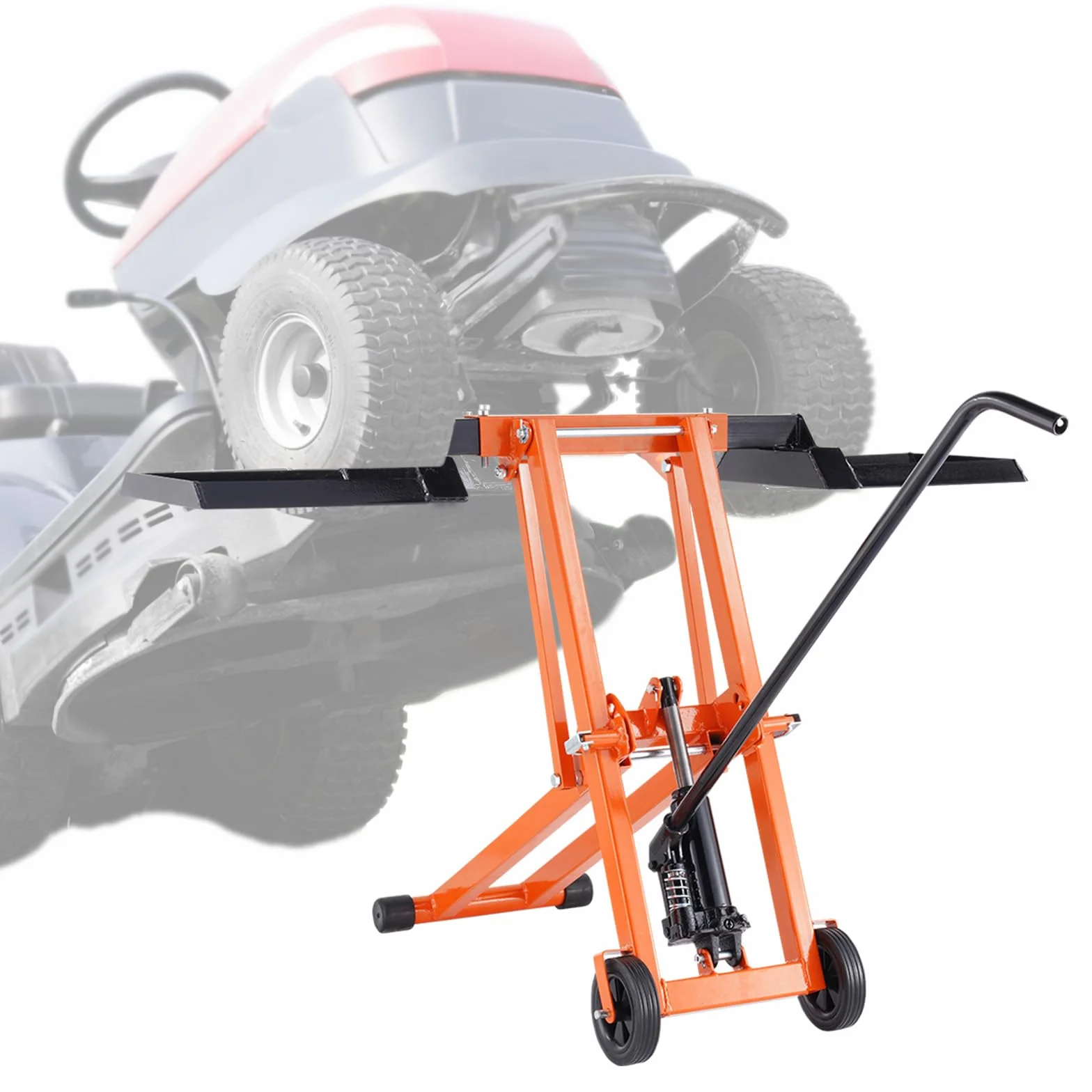 VEVOR Podnośnik kosiarki z hydraulicznym udźwigiem 225 kg, masywne stali węglowej, regulowany ruchomy do traktorów i kosiarek Zero Turn