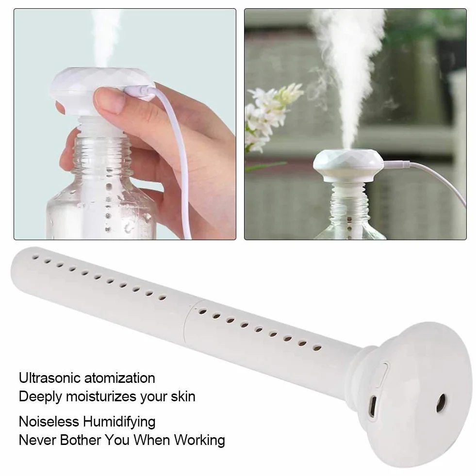 Przenośny mini nawilżacz USB ultradźwiękowy, cichy 8-godzinny, regulowany
