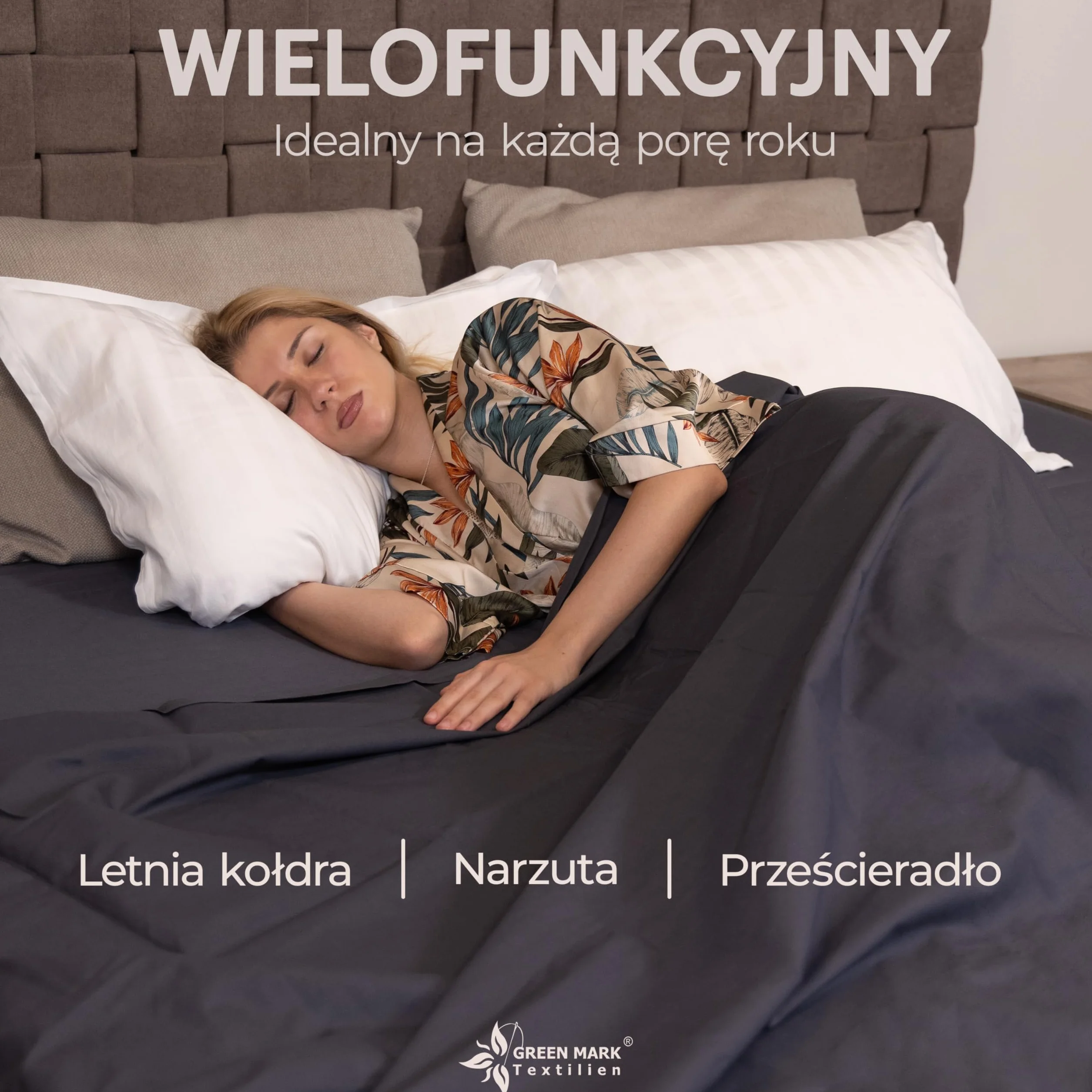 GREEN MARK Textilien płaski prześcieradło – 100% bawełna – bez gumki, delikatne dla skóry, łatwe w pielęgnacji, pranie w wysokiej temperaturze - Szary Antracytowy - 180x275 cm