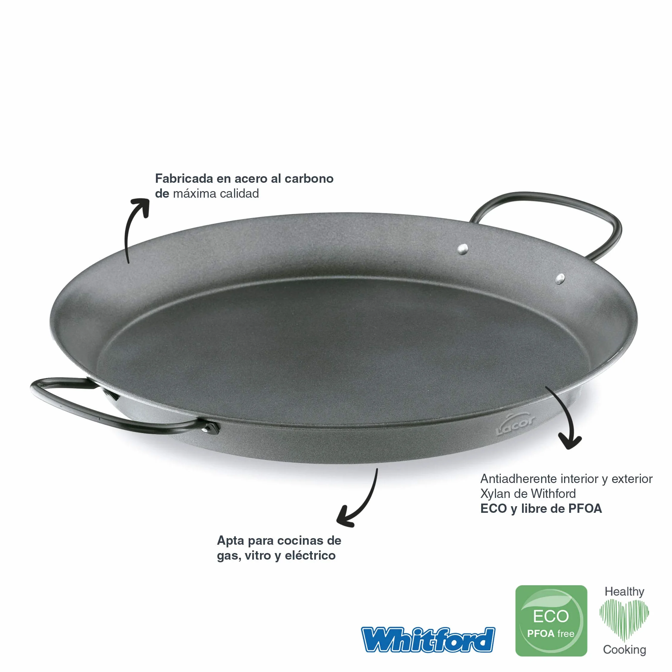 LACOR 60149 Patelnia do paeli, nieprzywierająca, 50 cm S