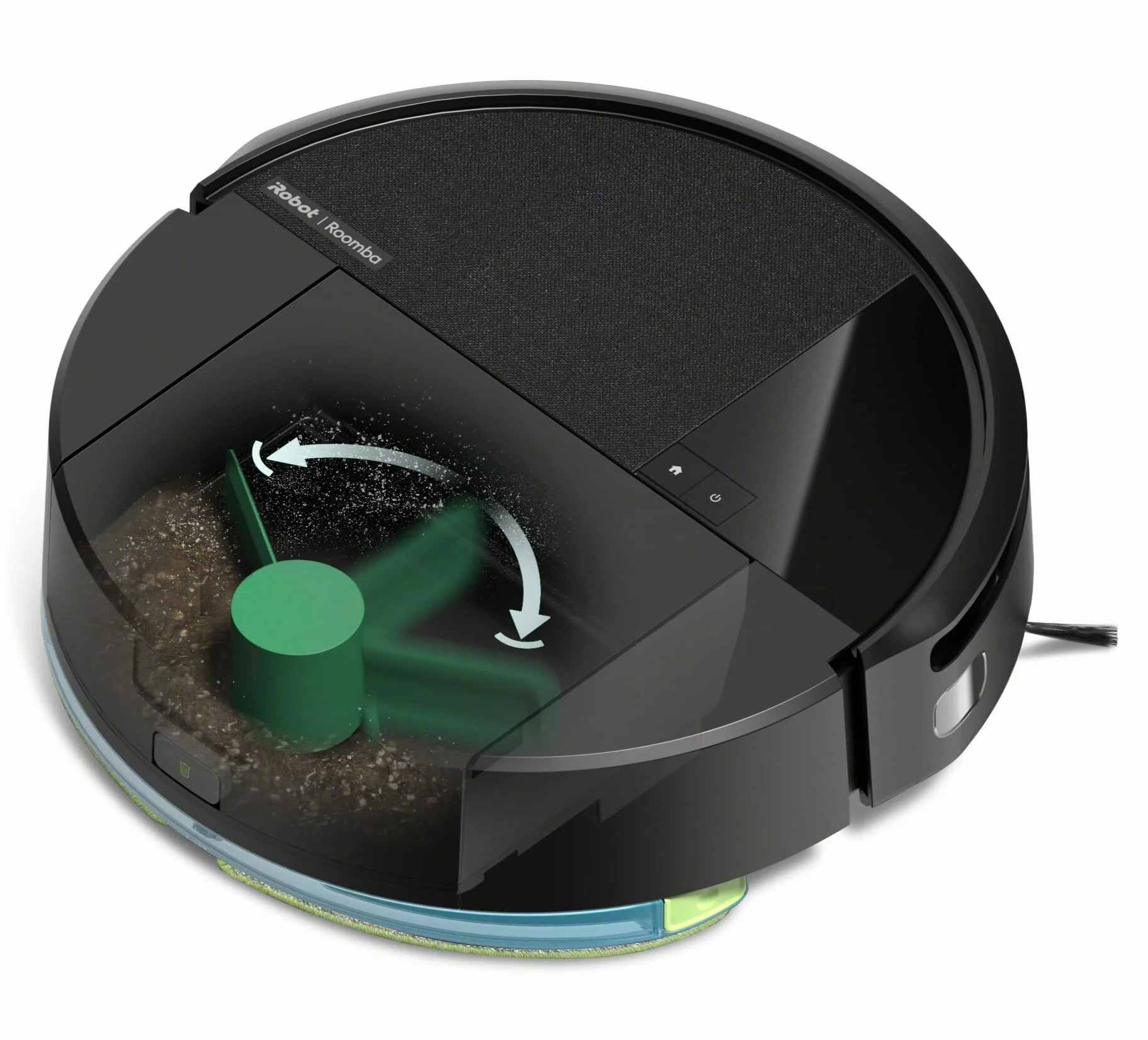 iRobot Roomba 205 DustCompactor Combo Robot - Automatycznie zagęszcza zanieczyszczenia wewnątrz robota do 60 dni - Clearview LiDAR - 7KPa - Ładuje i wznawia pracę - SmartScrub - Czarny