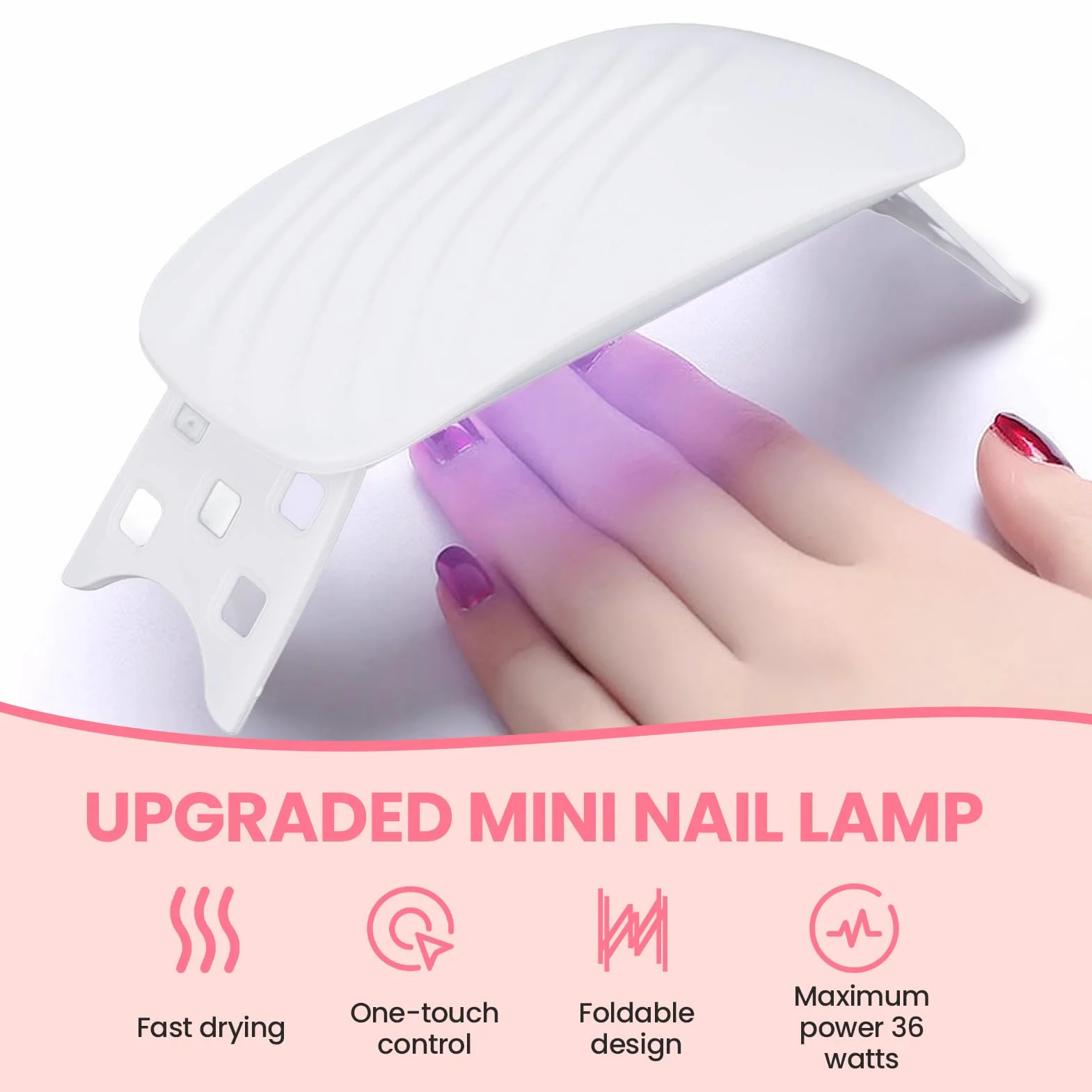 Lampa utwardzana żywicą UV, 36 W, 12 LED, składany stojak, zasilanie USB, wydajne rezultaty utwardzania