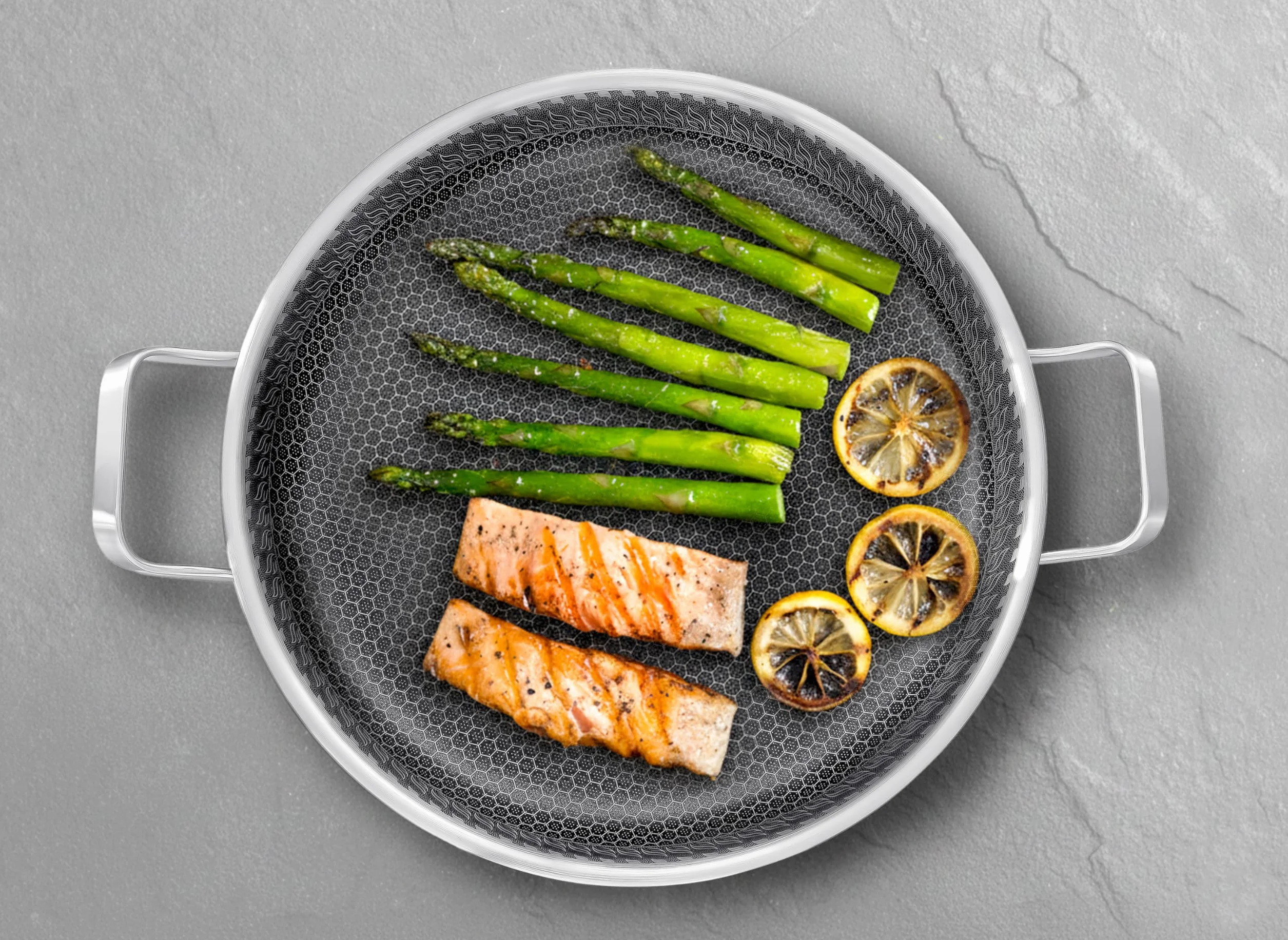 INTIGNIS Patelnia do paella lub z pokrywką piekarnika – smażenie, pieczenie, patelnia z nierdzewnej stali 32 cm, technologia Greblon