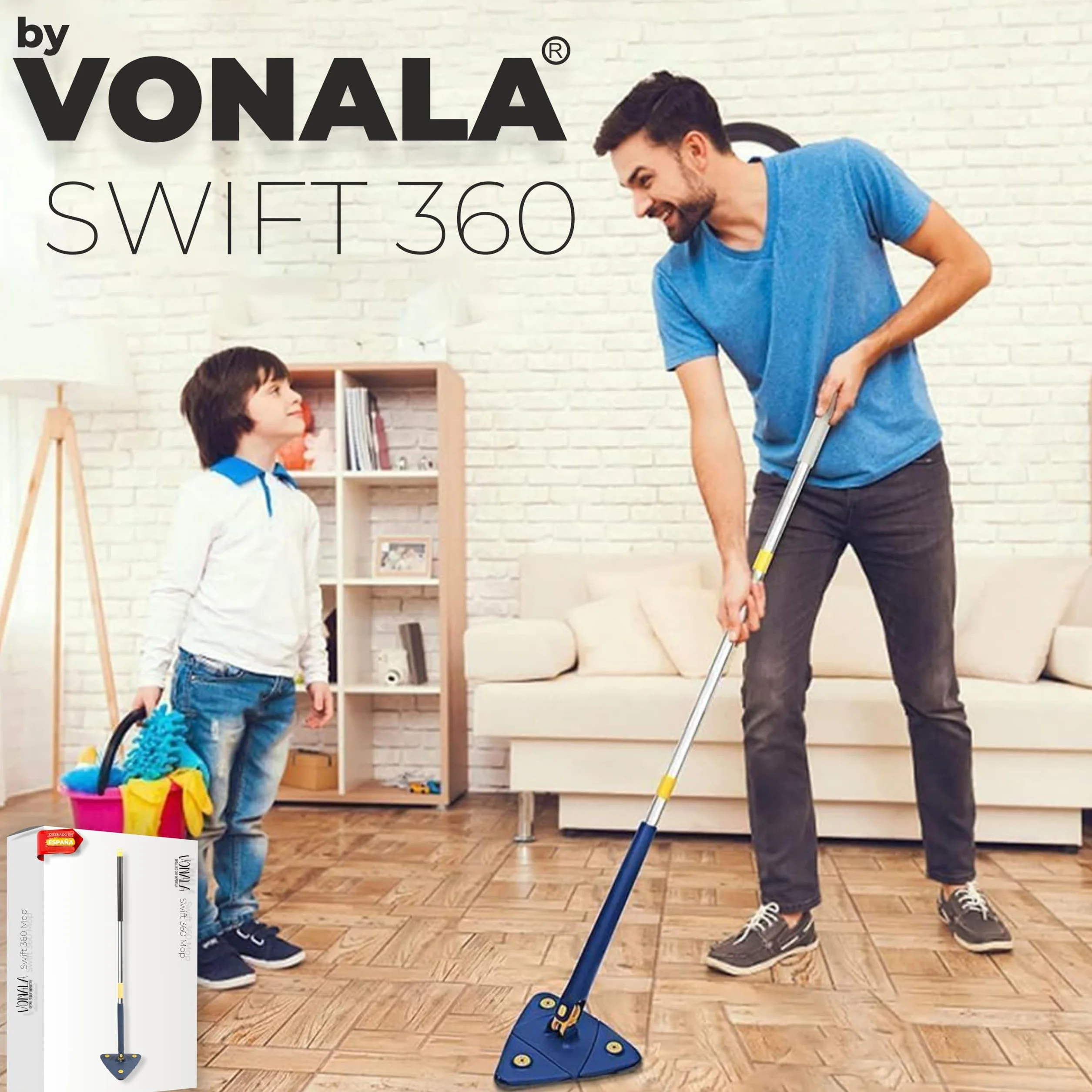 Trójkątny Mop Do Czyszczenia Obrotowy, Regulowany O 360 Stopni, Wysuwany Mop Do Czyszczenia Ścian Z Mikrofibry Z Długim Uchwytem Do Czyszczenia Ścian Sufitowych, Podłóg, Sufitów, Okien I