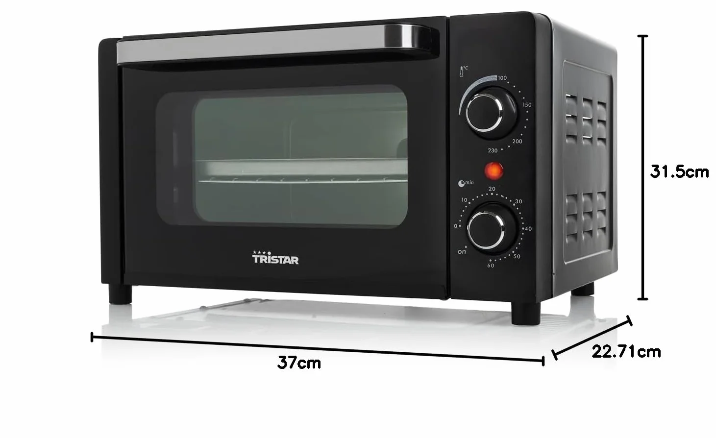 Tristar Ov-3615 Mini Piekarnik 800 W 10 Litrów Kompaktowy Czarny