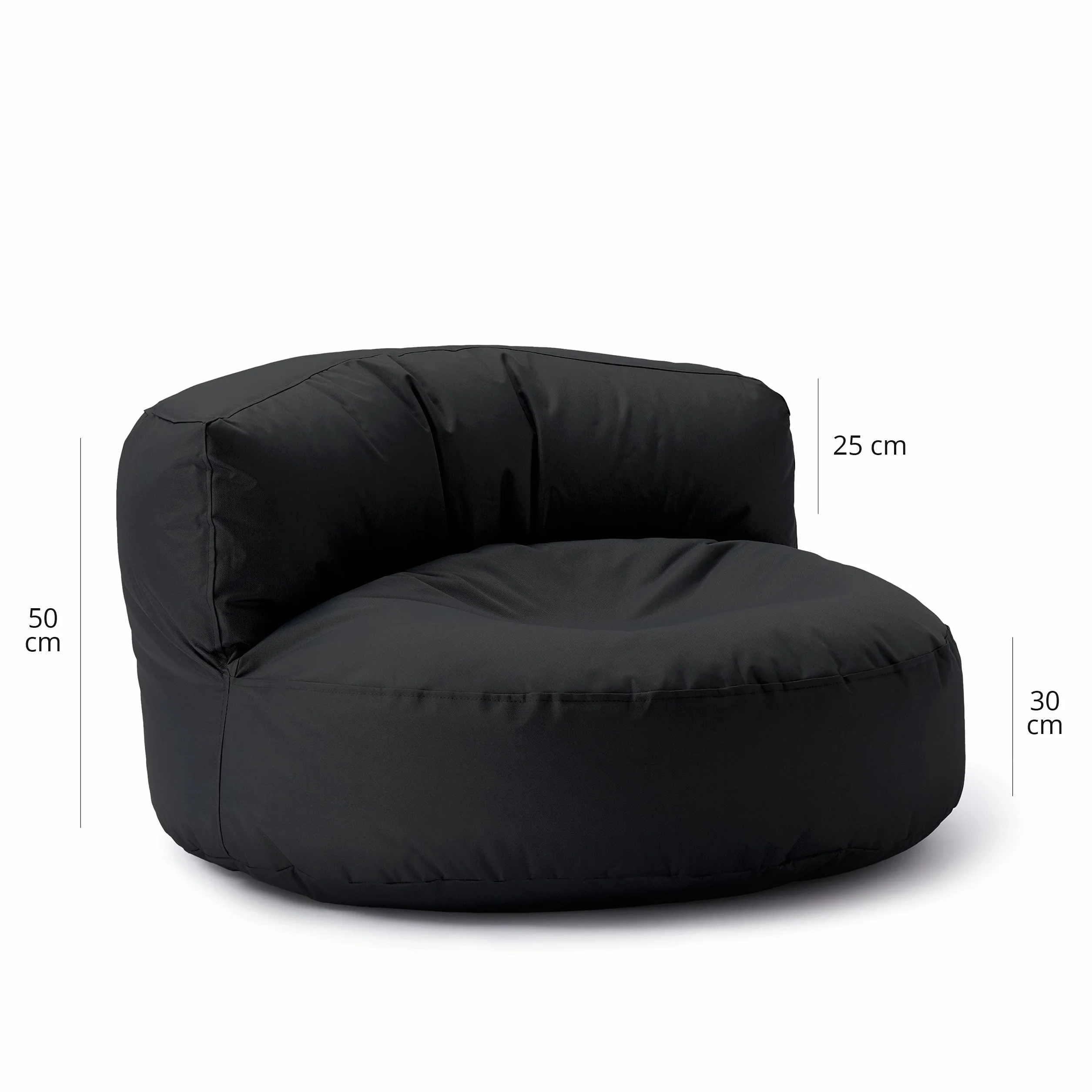 Lumaland Worek do siedzenia Lounge | worek do siedzenia 90 x 50 cm, z oparciem, do użytku wewnątrz i na zewnątrz, odporny na działanie wody i wytrzymały, z dopasowującym się wypełnieniem EPS, poszewka