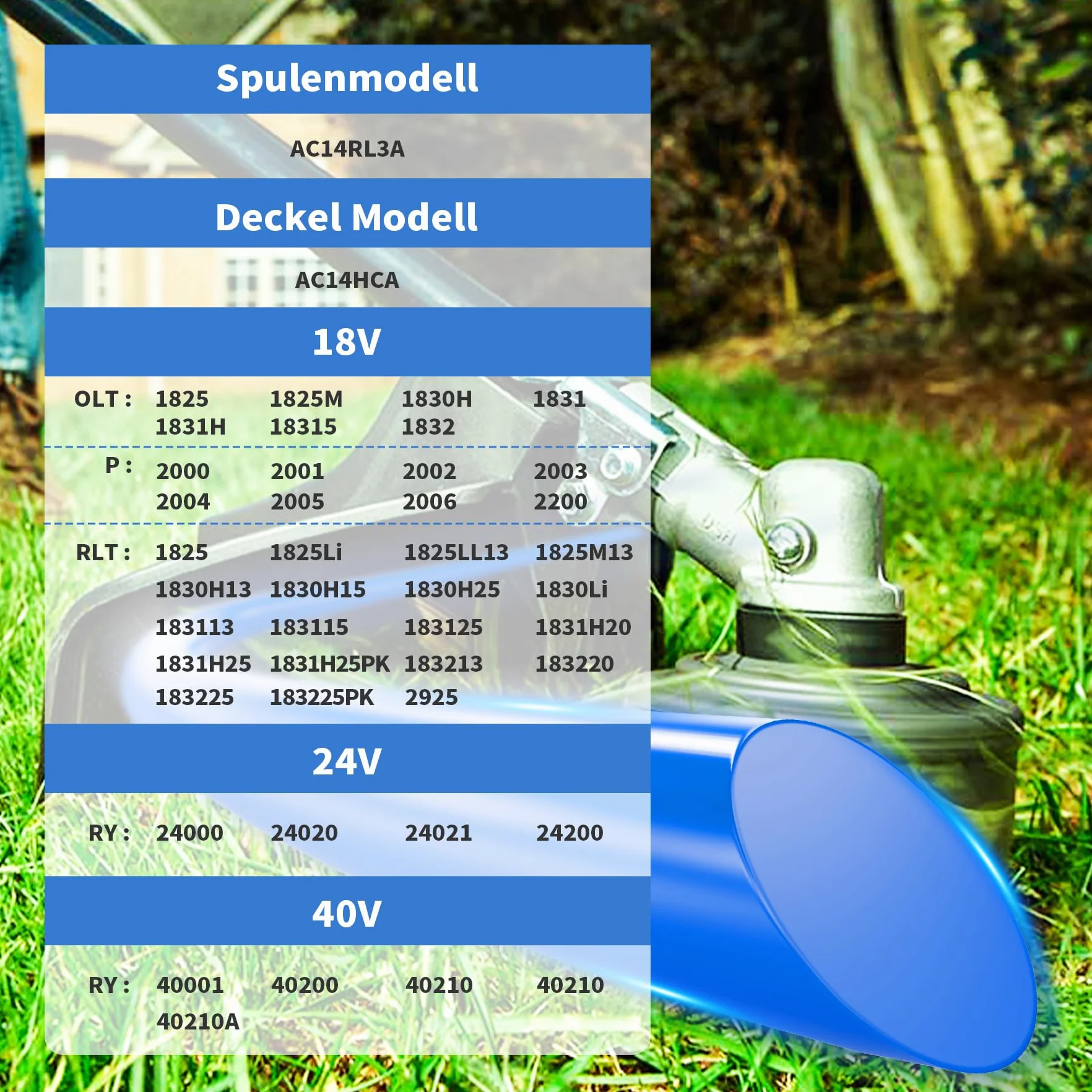 Forever Speed Szpula żyłki do podkaszarki do trawy 1,60 mm, 3,4 m, kompatybilna z podkaszarką Ryobi One+, model szpuli AC14RL3A (8 zapasowych szpul, 2 nasadki)